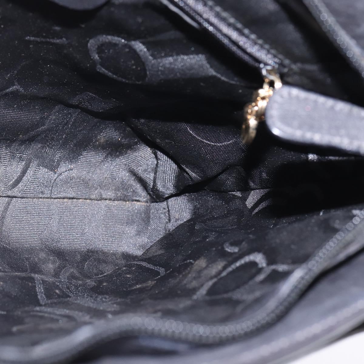 Salvatore Ferragamo Shoulder Bag Leather Black Gold Auth 148231