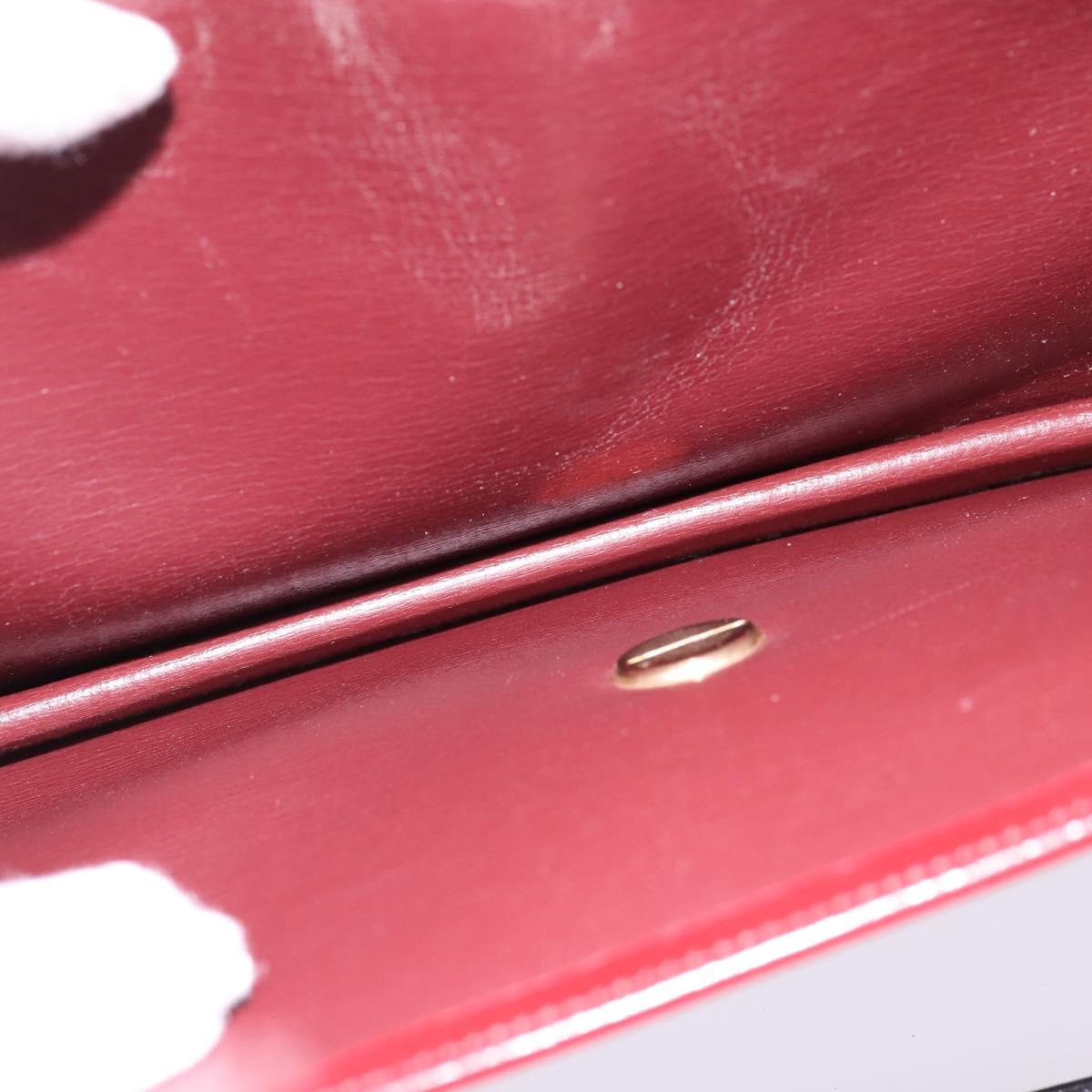 Christian Dior Hand Bag Leather Gold Red Auth 148235