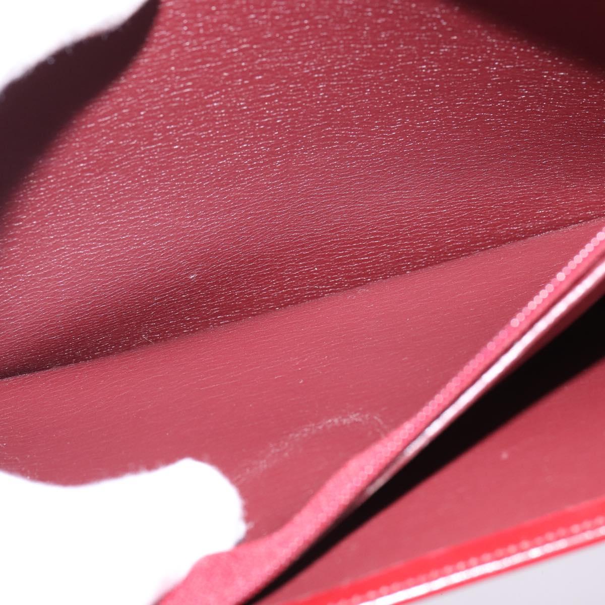 Christian Dior Hand Bag Leather Gold Red Auth 148235