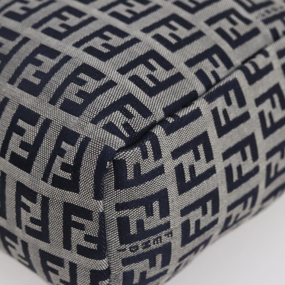FENDI Zucchino Canvas Hand Bag Navy Auth 148236