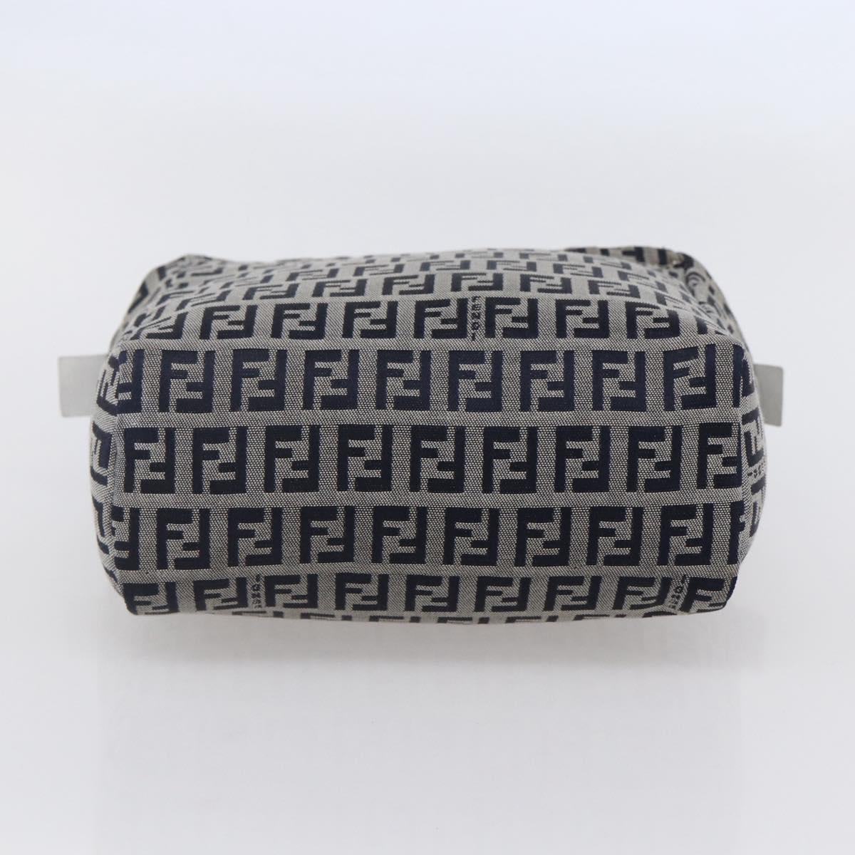 FENDI Zucchino Canvas Hand Bag Navy Auth 148236