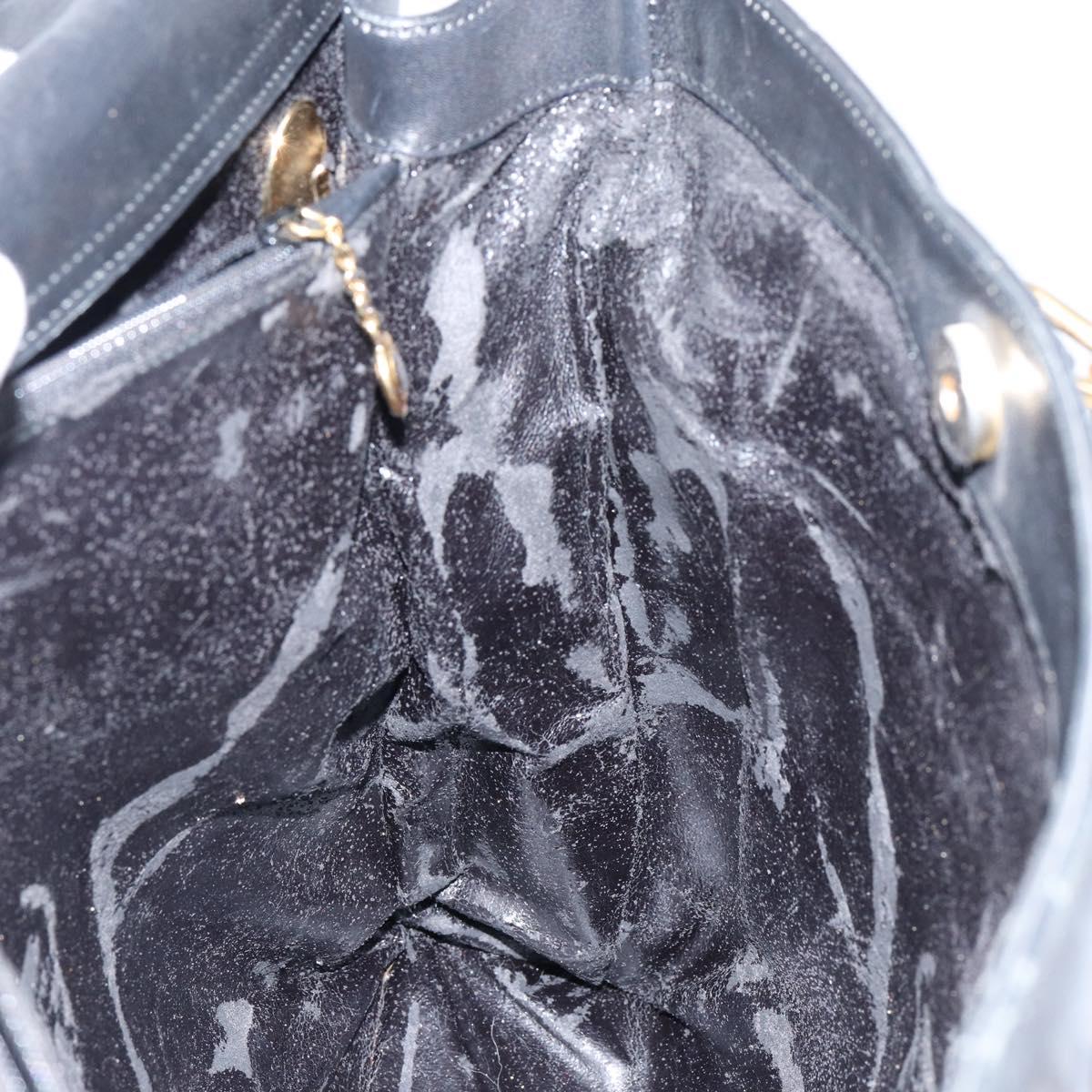 GUCCI Bamboo Hand Bag Leather Black Gold 002 2855 0322 0 Auth 148238