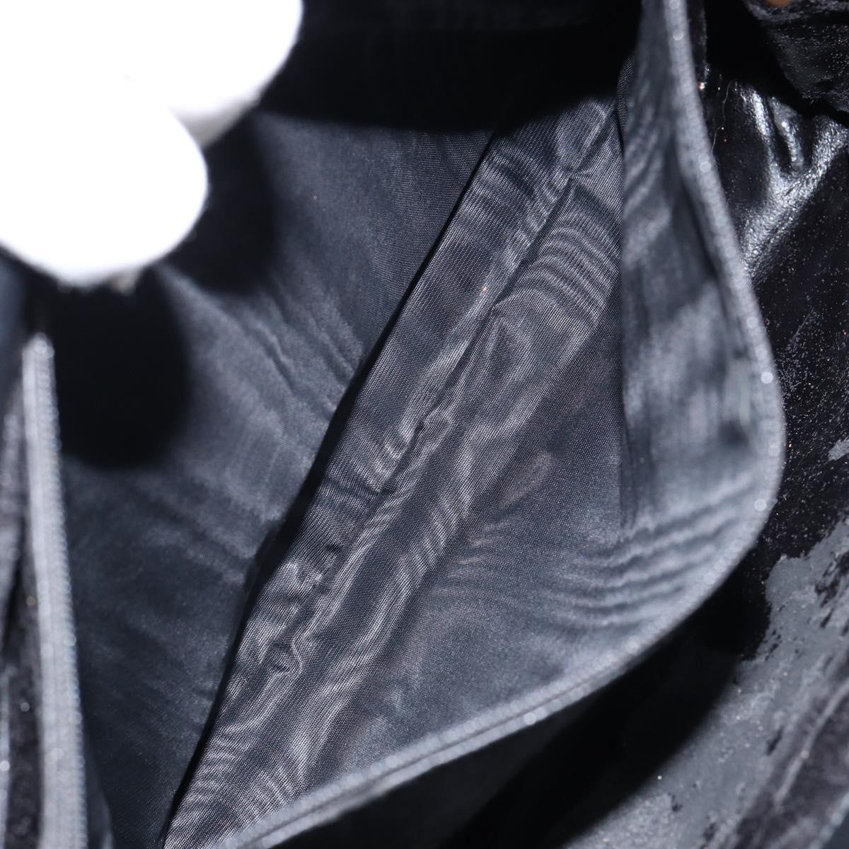 GUCCI Bamboo Hand Bag Leather Black Gold 002 2855 0322 0 Auth 148238