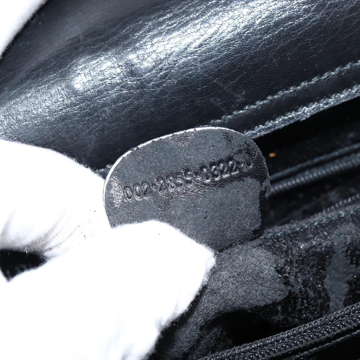 GUCCI Bamboo Hand Bag Leather Black Gold 002 2855 0322 0 Auth 148238