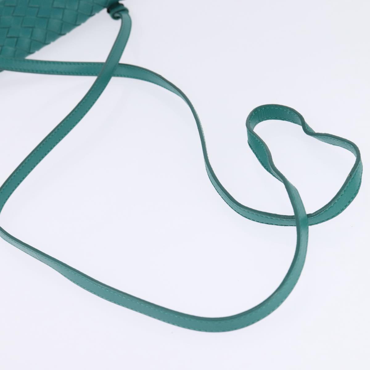 BOTTEGA VENETA INTRECCIATO Bag Leather Turquoise Blue 255549 Auth 148243