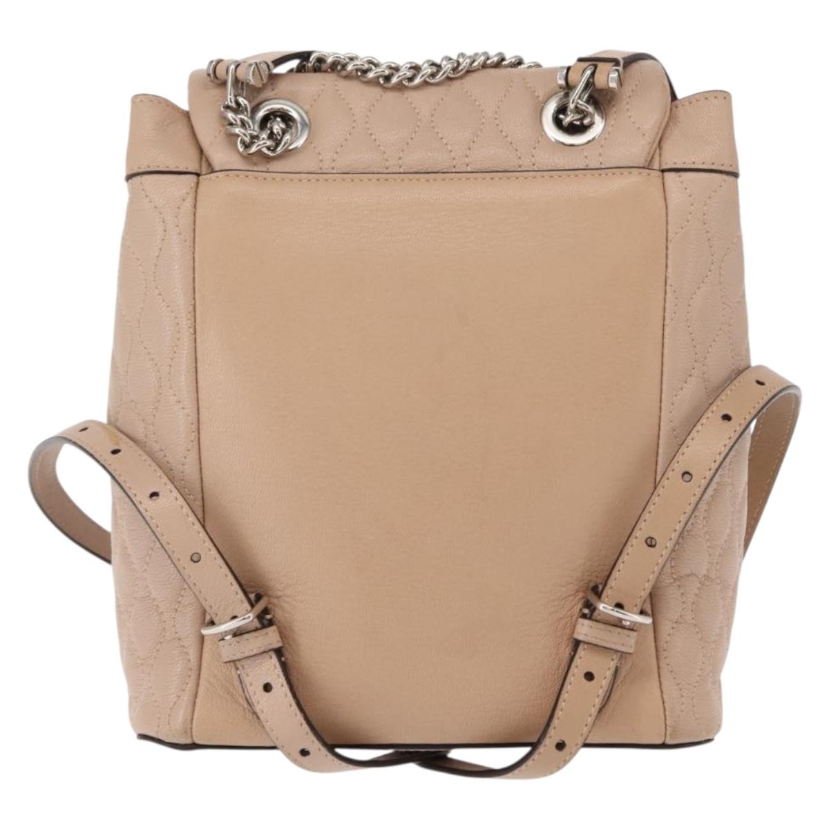 BALLY Backpack Leather Pink Silver Auth 148244