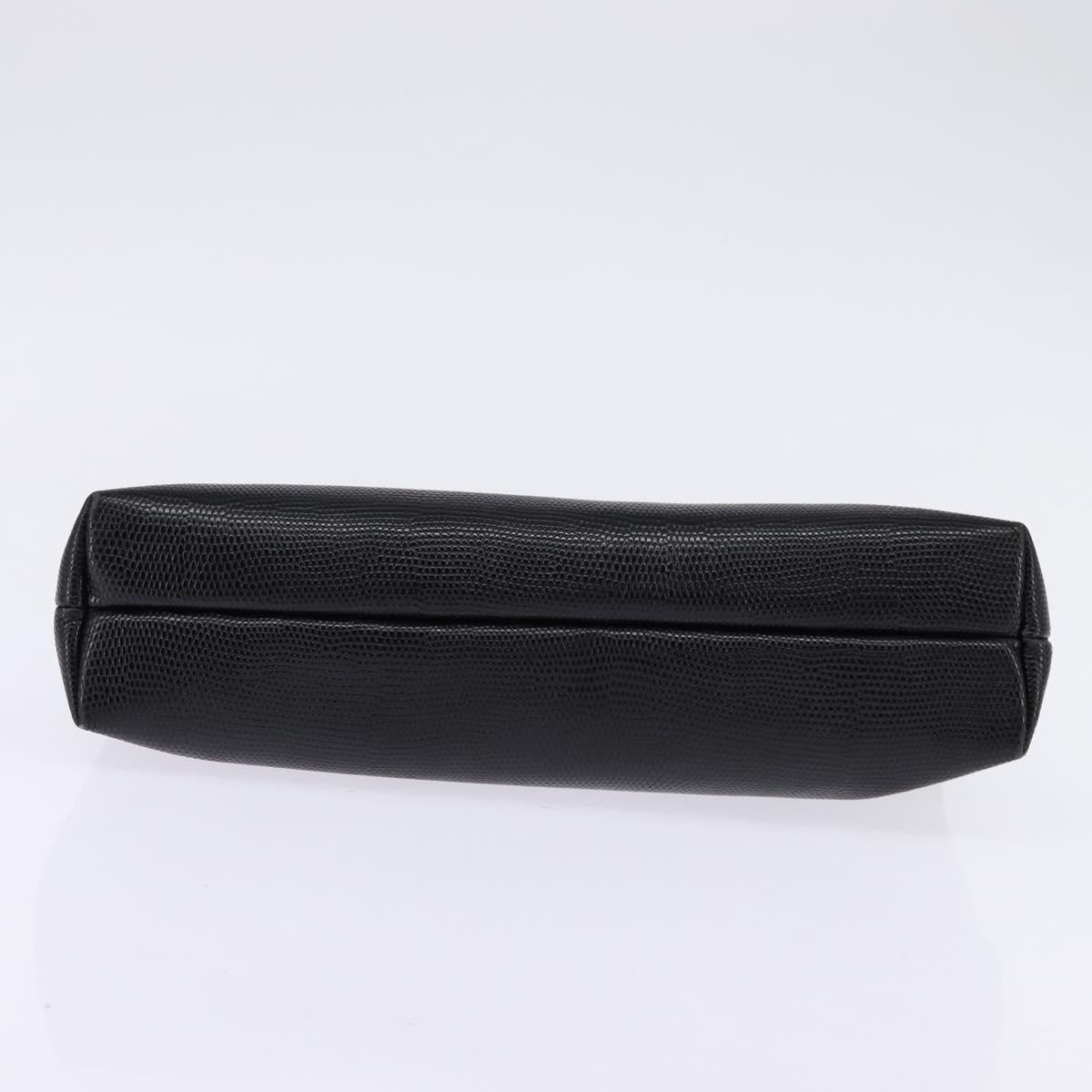 Salvatore Ferragamo Vala Shoulder Bag Leather Black Gold Auth 148245