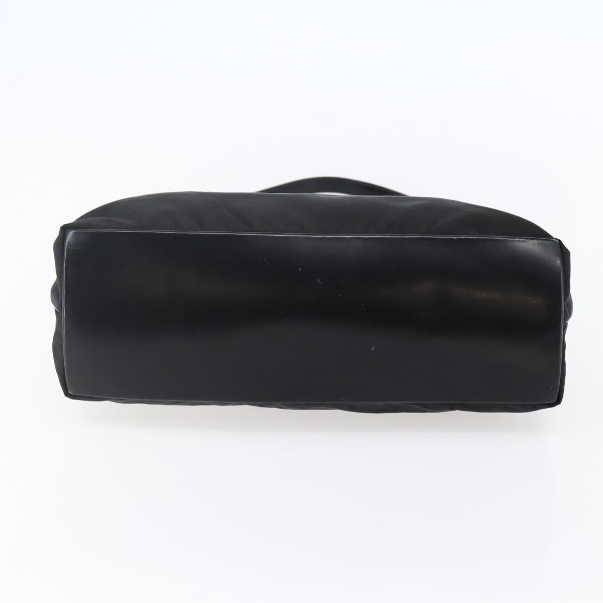 PRADA Shoulder Bag Nylon Black Silver Auth 148246
