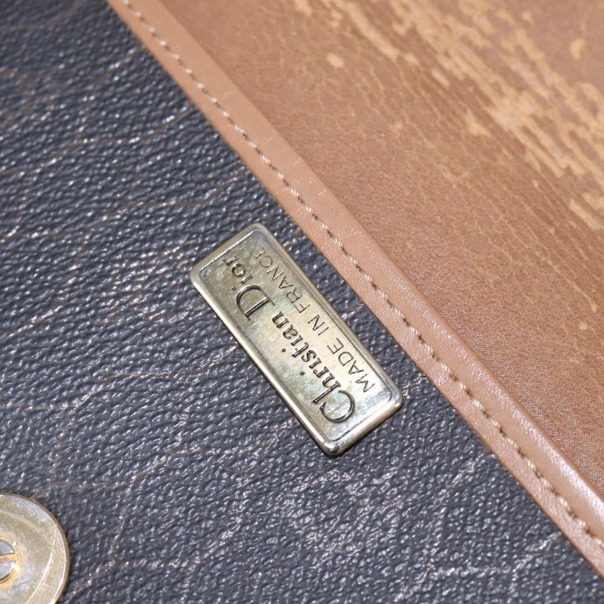 Christian Dior Honeycomb Canvas Shoulder Bag PVC Black Auth 148247