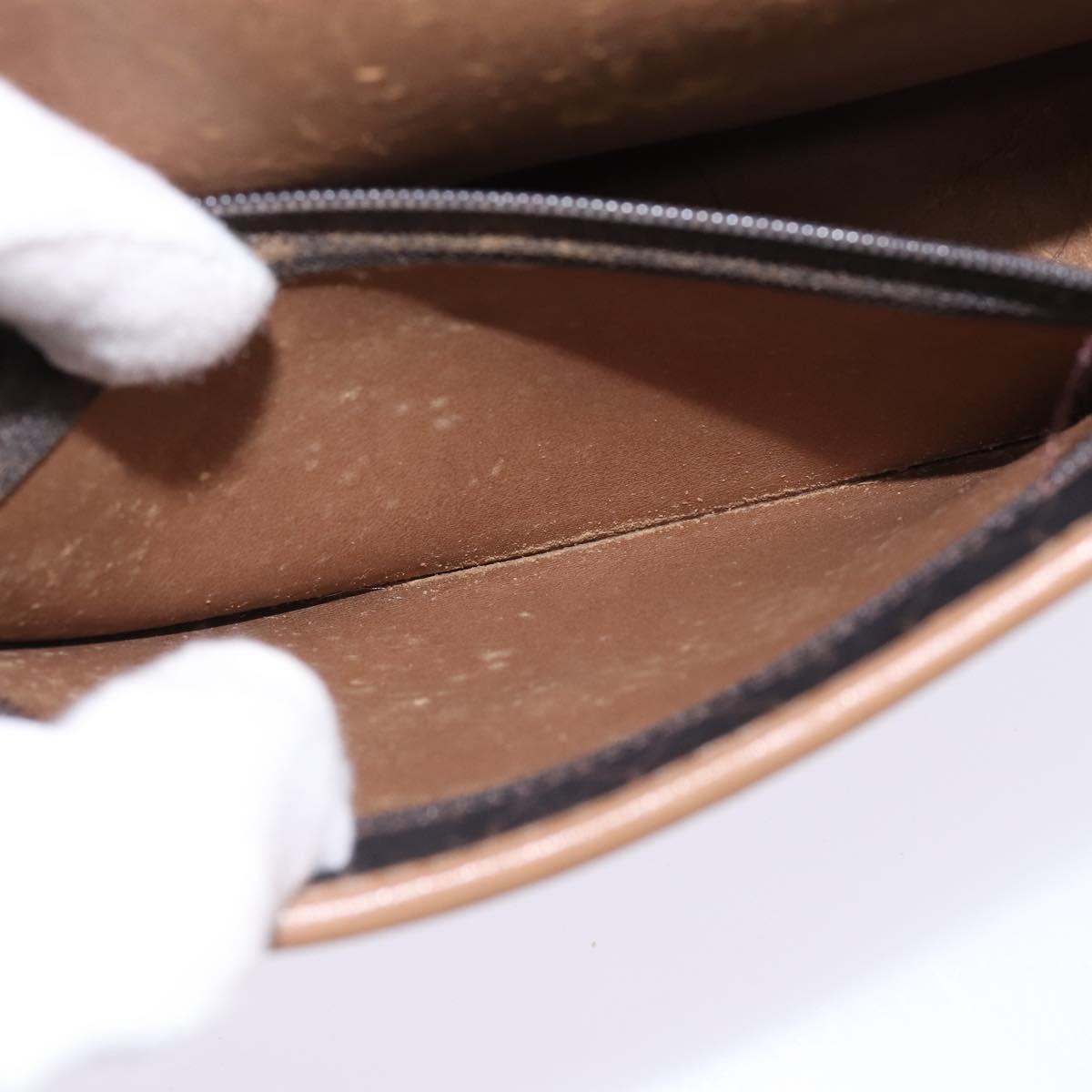 Christian Dior Honeycomb Canvas Shoulder Bag PVC Black Auth 148247