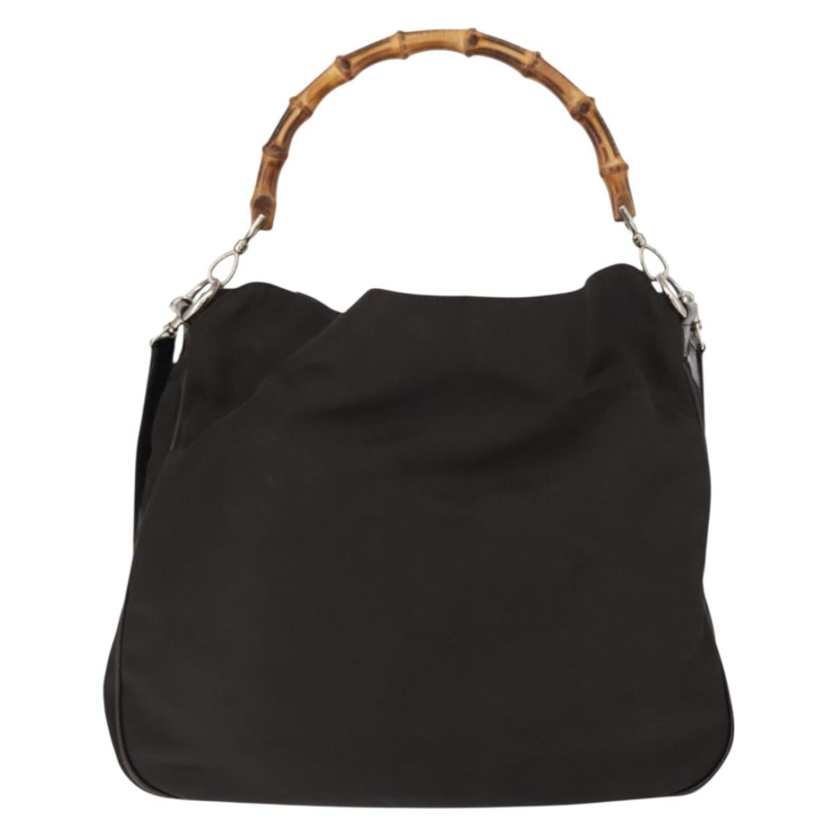 GUCCI Bamboo Shoulder Bag Nylon 2way Brown 001 3444 1577 Auth 148249