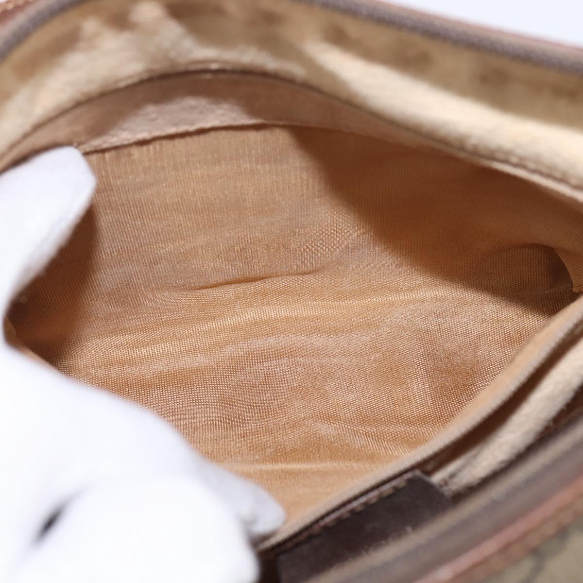 GUCCI GG Supreme Web Sherry Line Bag PVC Beige 001 754 6177 4021 Auth 148251