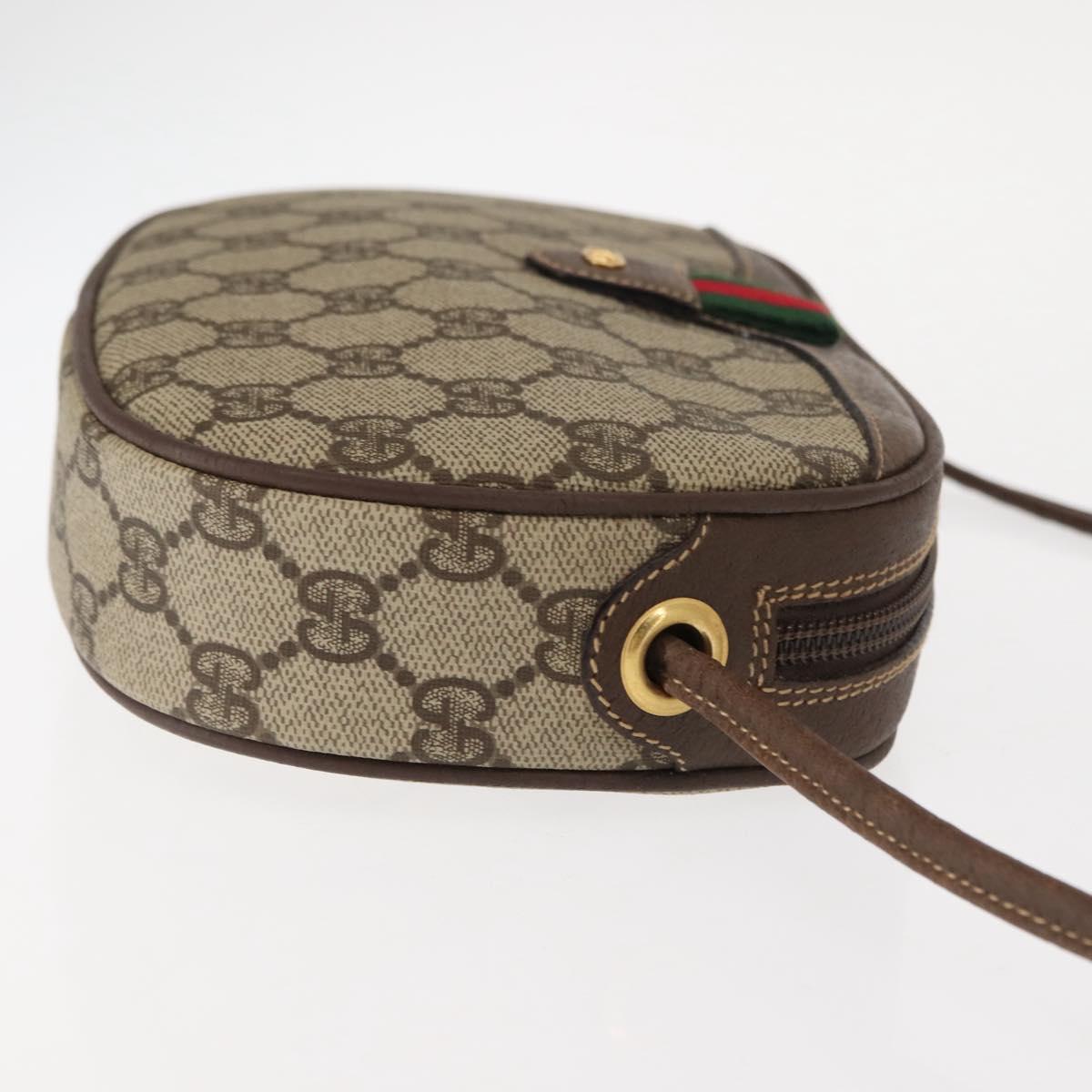 GUCCI GG Supreme Web Sherry Line Bag PVC Beige 007 58 6112 4023 Auth 148252