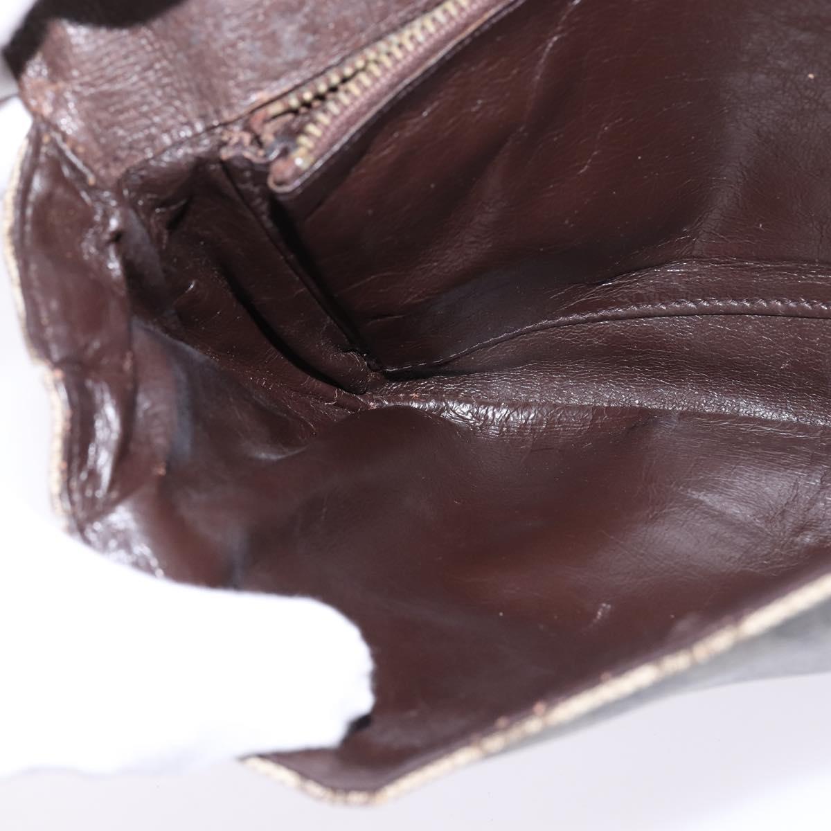 GUCCI GG Supreme Clutch Bag PVC Beige Gold Auth 148253