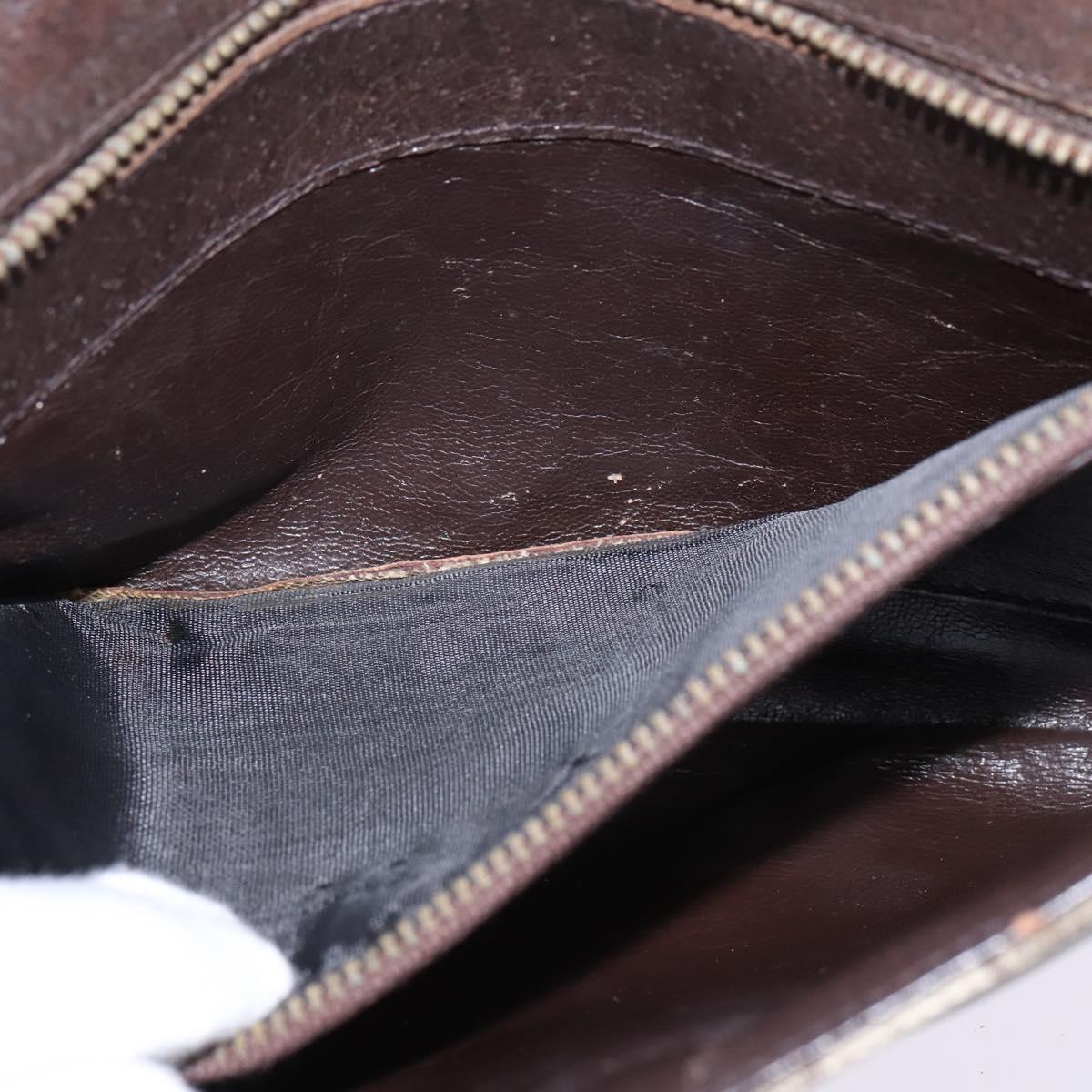 GUCCI GG Supreme Clutch Bag PVC Beige Gold Auth 148253