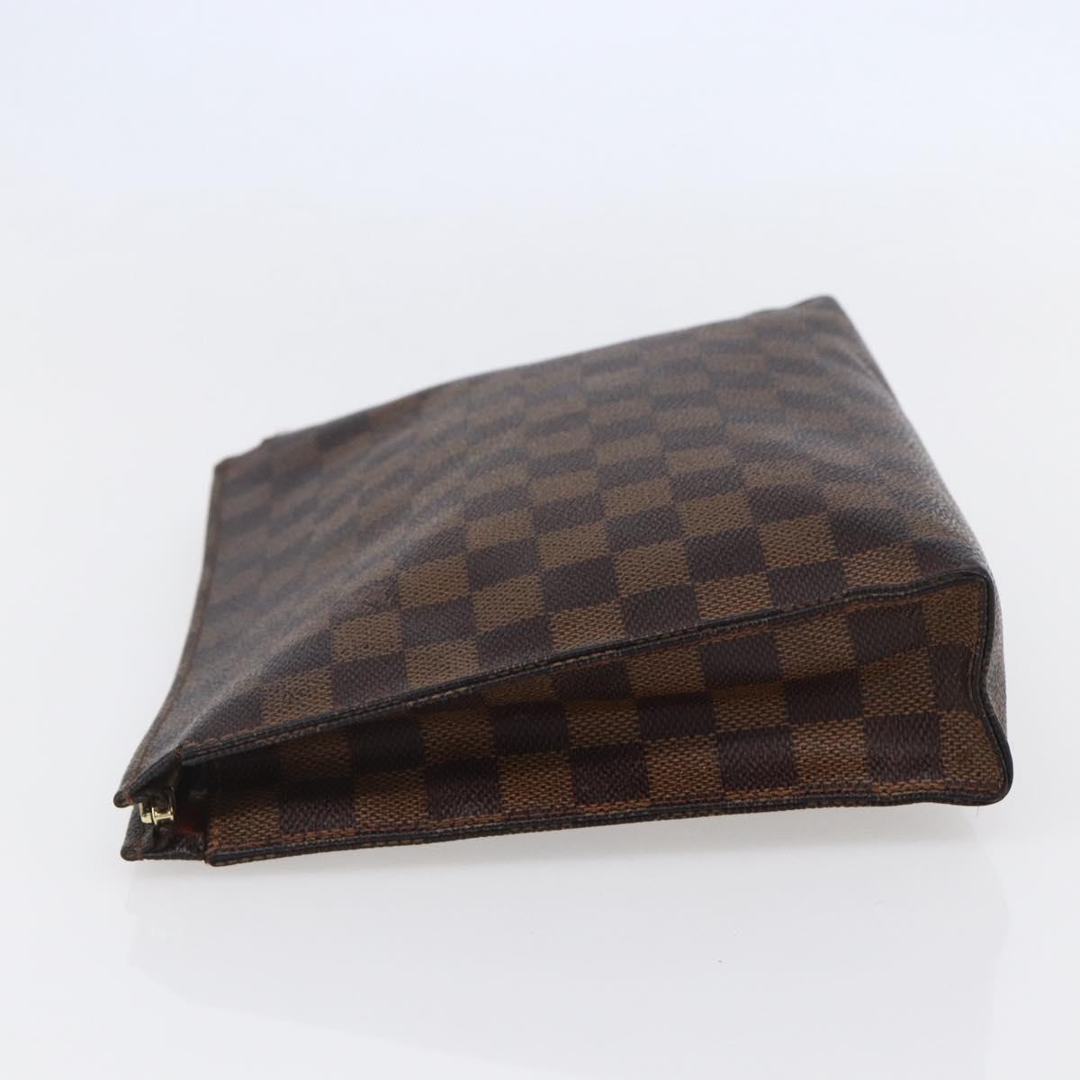 LOUIS VUITTON Damier Ebene Poche Toilette 26 Pouch N47543 LV Auth 148255