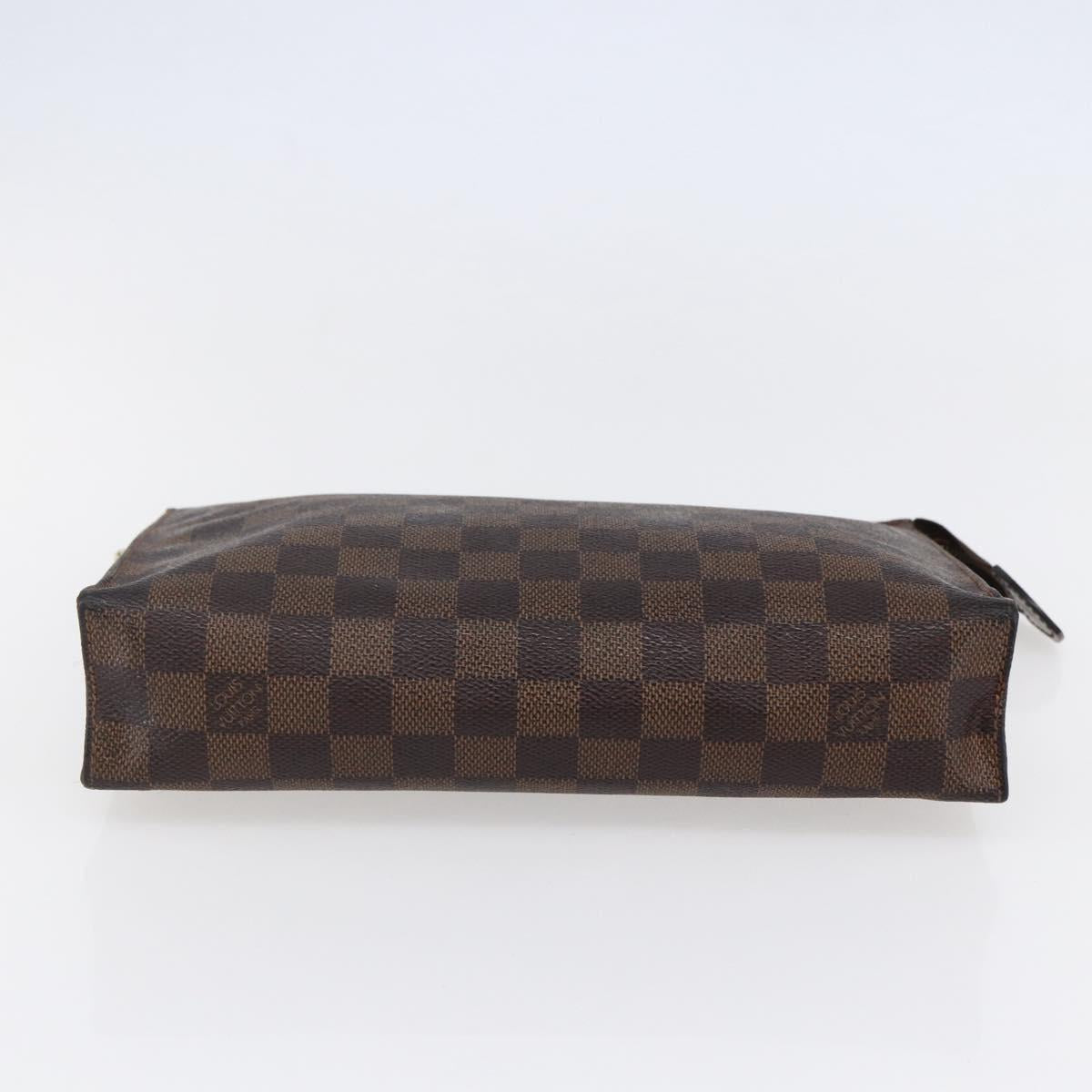 LOUIS VUITTON Damier Ebene Poche Toilette 26 Pouch N47543 LV Auth 148255