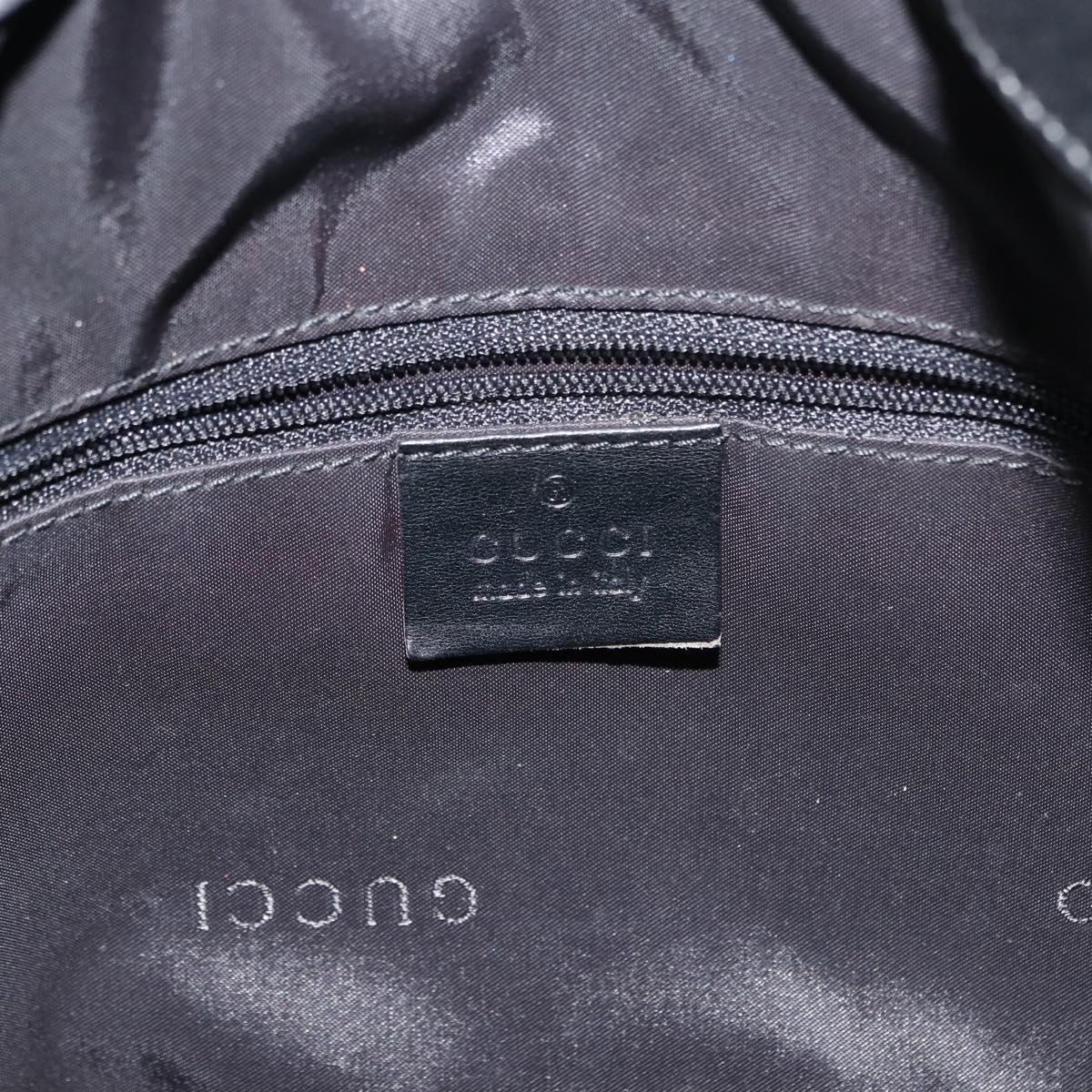 GUCCI Bamboo Shoulder Bag Nylon 2way Black Silver 001 1638 1705 Auth 148258