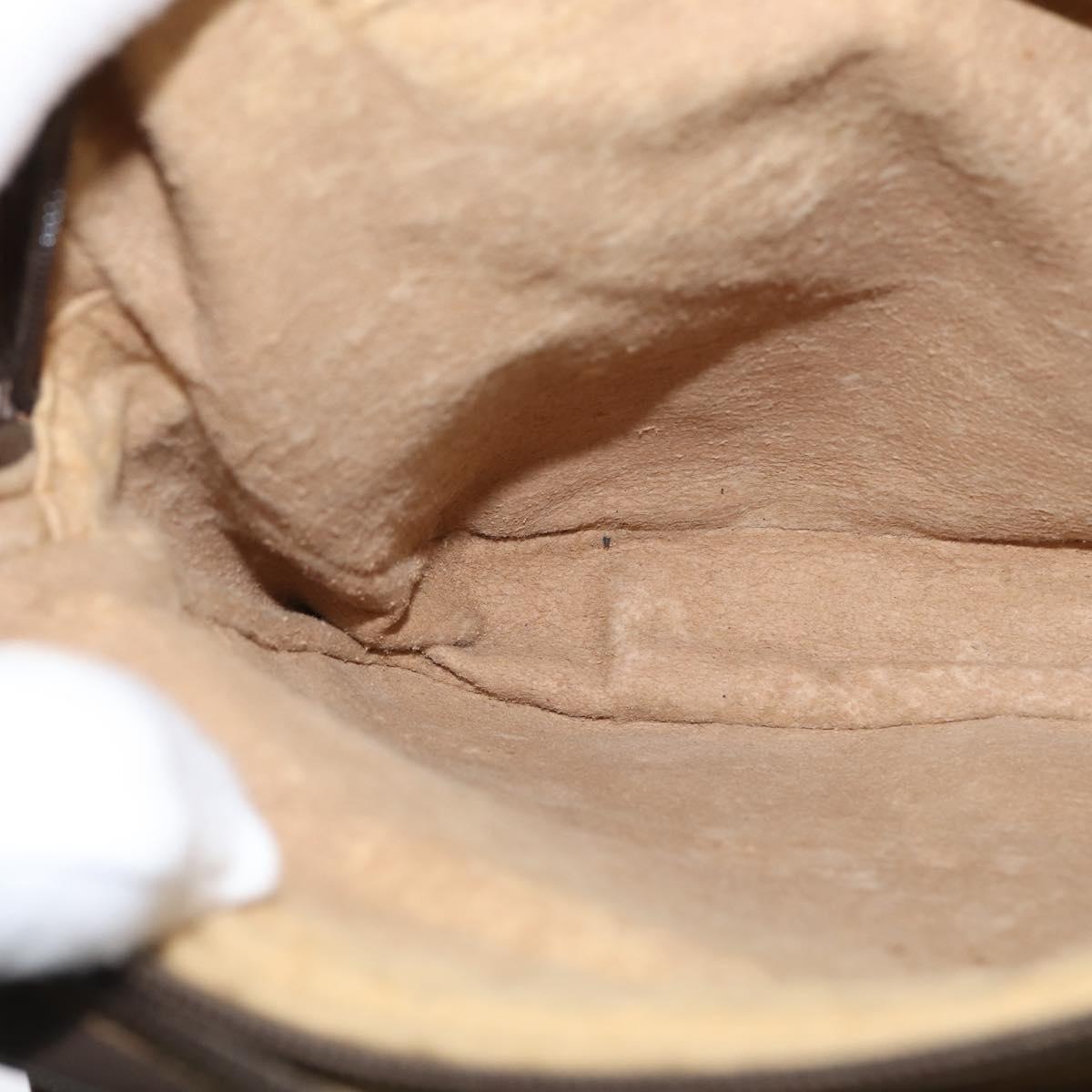 GUCCI GG Supreme Web Sherry Line Shoulder Bag PVC Beige Red Auth 148262