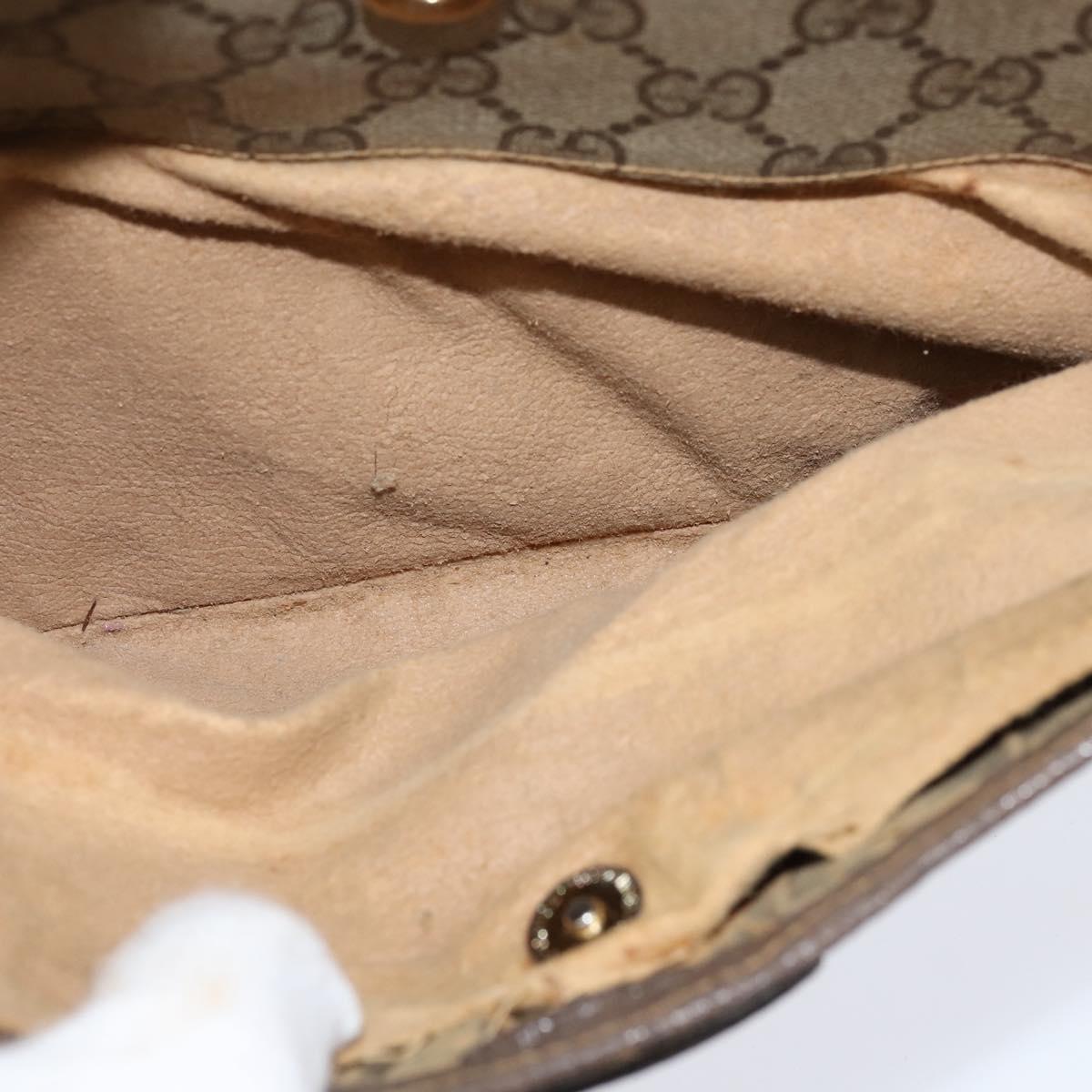 GUCCI GG Supreme Web Sherry Line Shoulder Bag PVC Beige Red Auth 148262