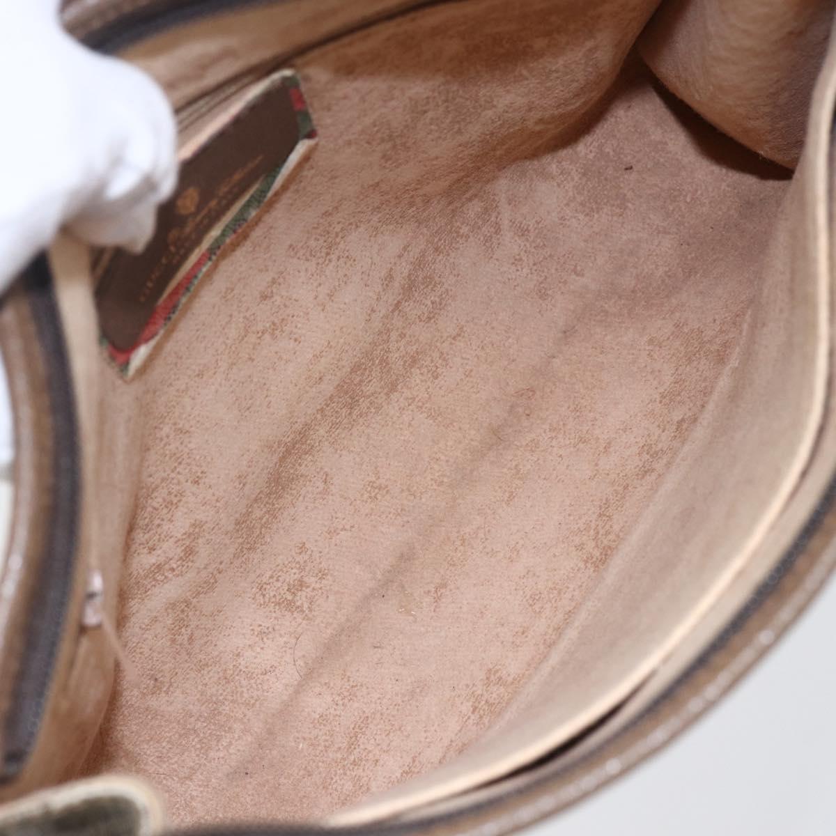 GUCCI GG Supreme Clutch Bag PVC Beige Gold 97 01 038 Auth 148263