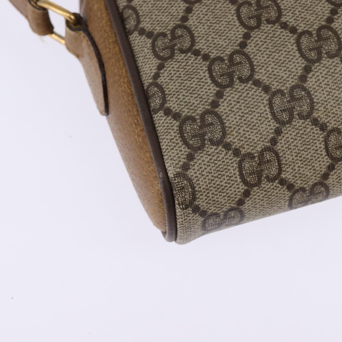 GUCCI GG Supreme Web Sherry Line Shoulder Bag PVC Beige 116 02 089 Auth 148264