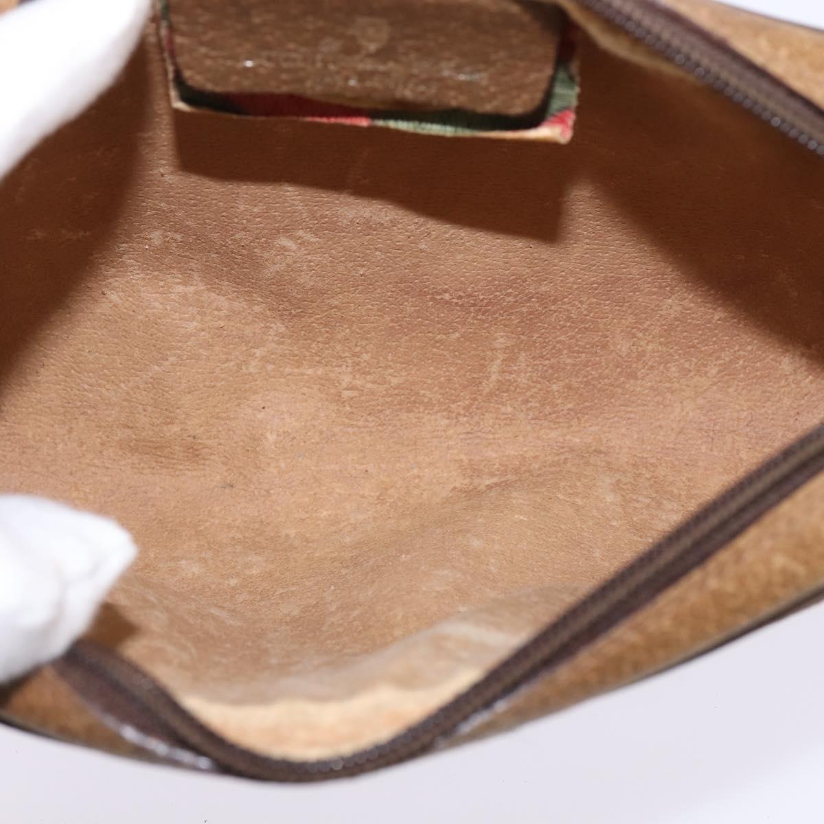 GUCCI GG Supreme Web Sherry Line Shoulder Bag PVC Beige 116 02 089 Auth 148264