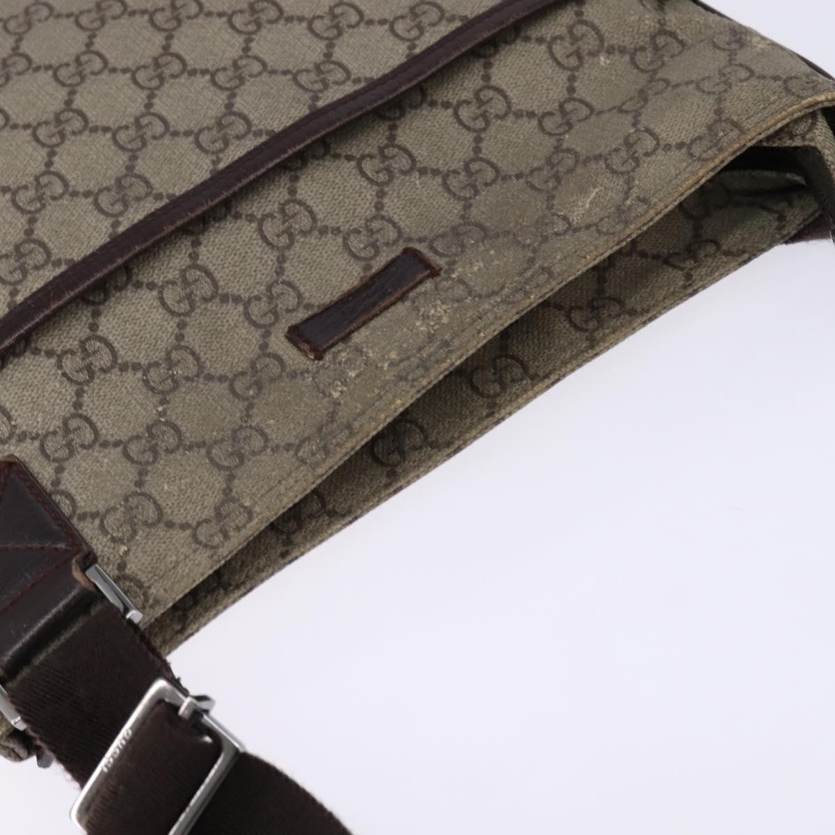 GUCCI GG Supreme Shoulder Bag PVC Beige 141626 Auth 148265