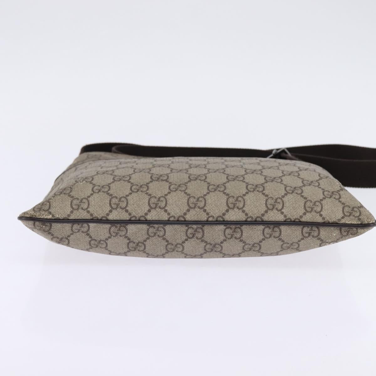 GUCCI GG Supreme Shoulder Bag PVC Beige 141626 Auth 148265