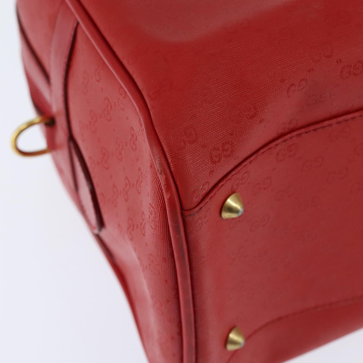 GUCCI Micro GG Canvas Boston Bag Red Gold 002 115 0165 Auth 148271