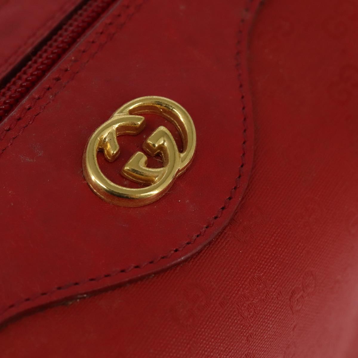 GUCCI Micro GG Canvas Boston Bag Red Gold 002 115 0165 Auth 148271