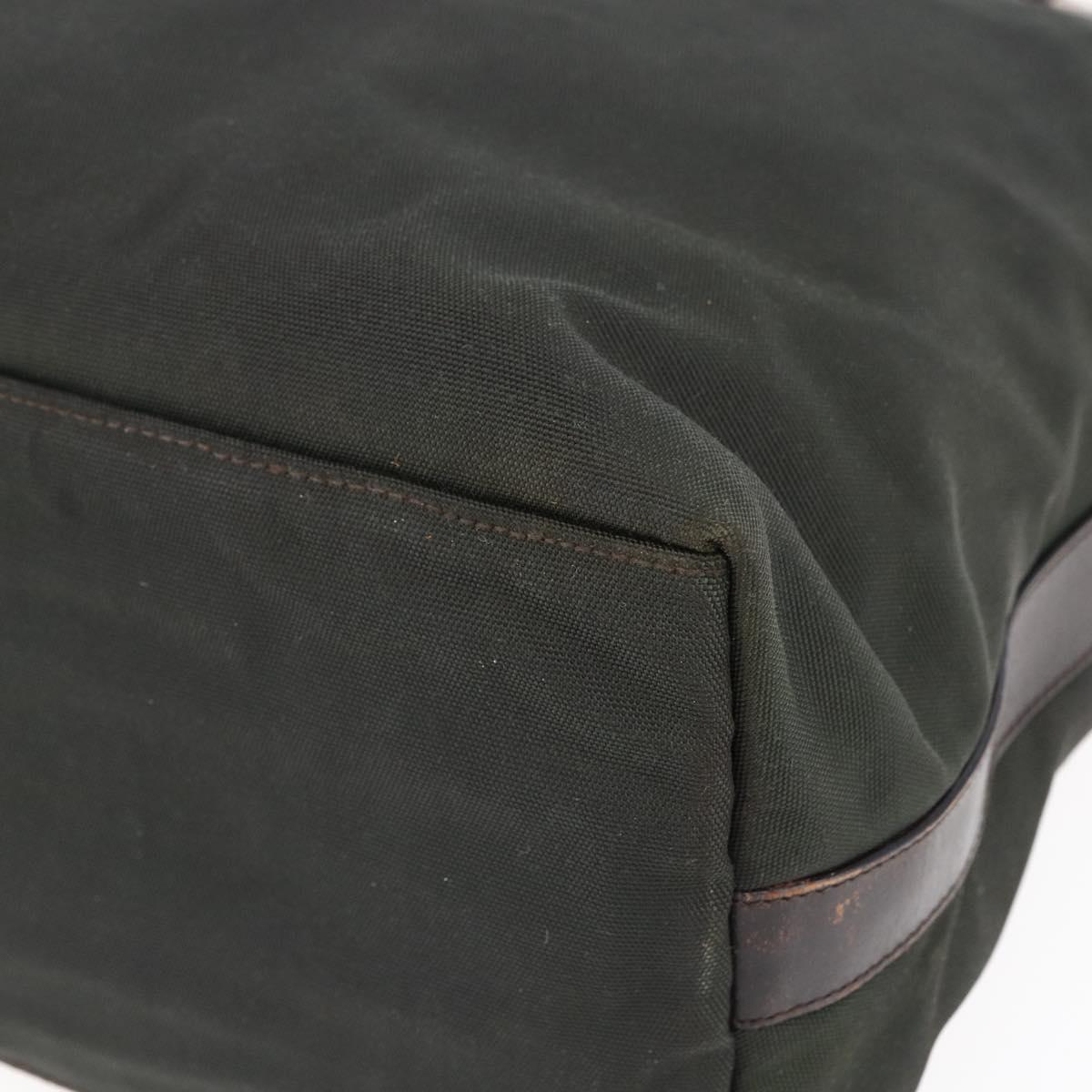 GUCCI Shoulder Bag Nylon Khaki Silver 001 1955 Auth 148272