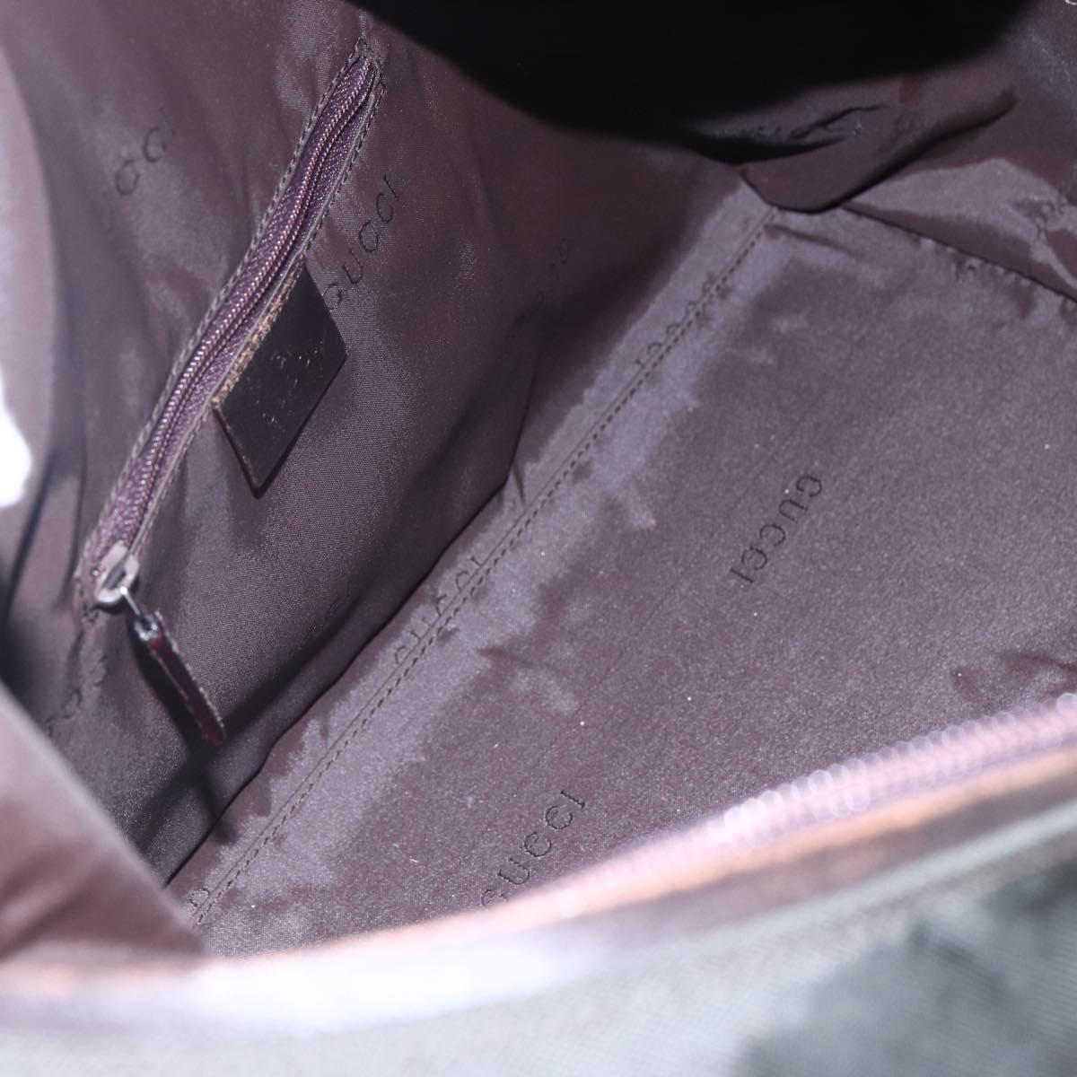 GUCCI Shoulder Bag Nylon Khaki Silver 001 1955 Auth 148272