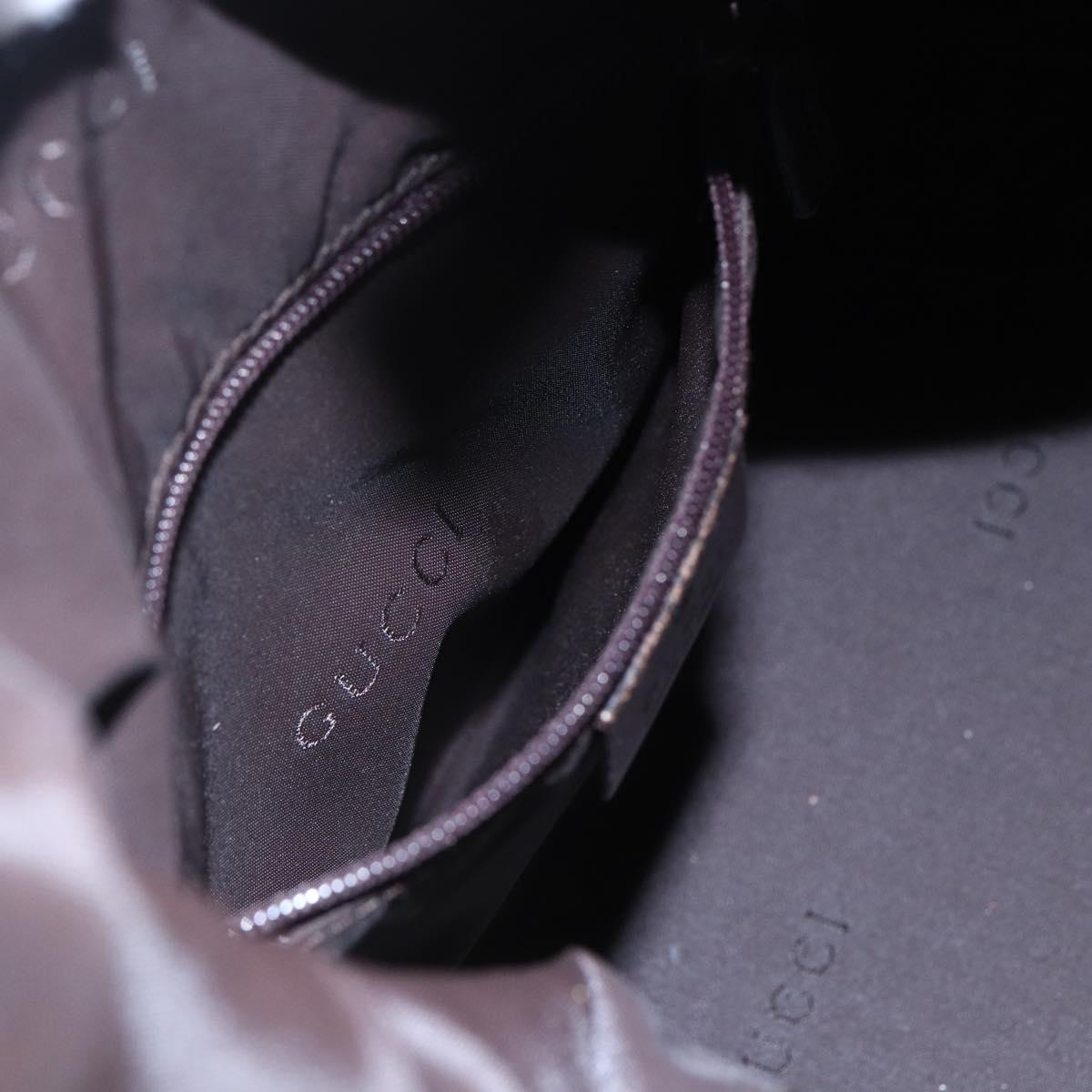 GUCCI Shoulder Bag Nylon Khaki Silver 001 1955 Auth 148272