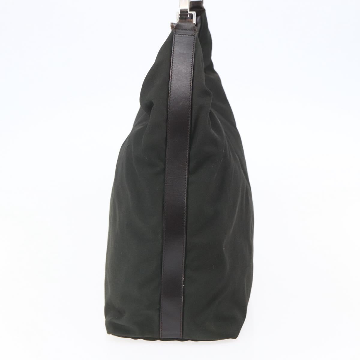 GUCCI Shoulder Bag Nylon Khaki Silver 001 1955 Auth 148272