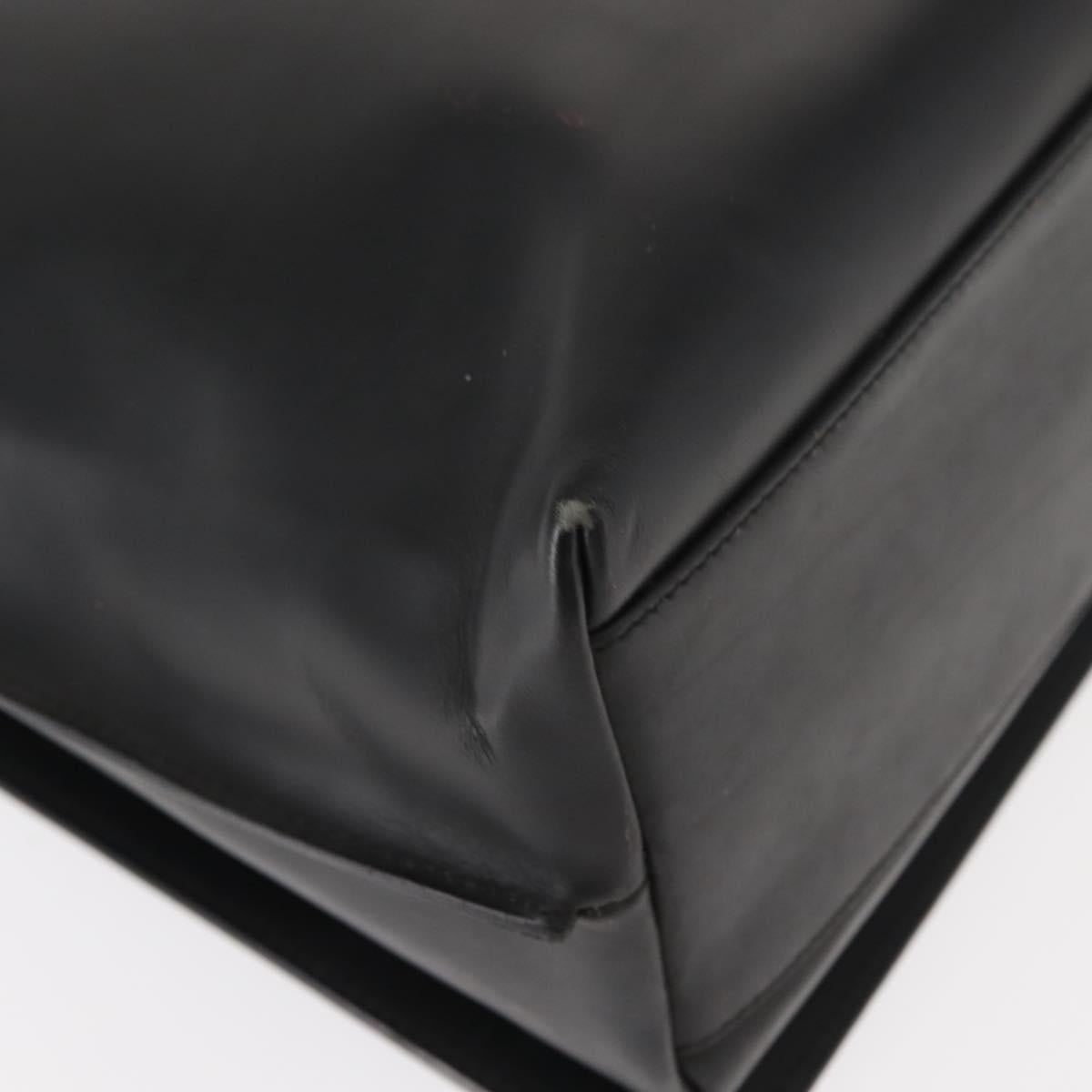 GUCCI Shoulder Bag Leather Black Silver Auth 148273