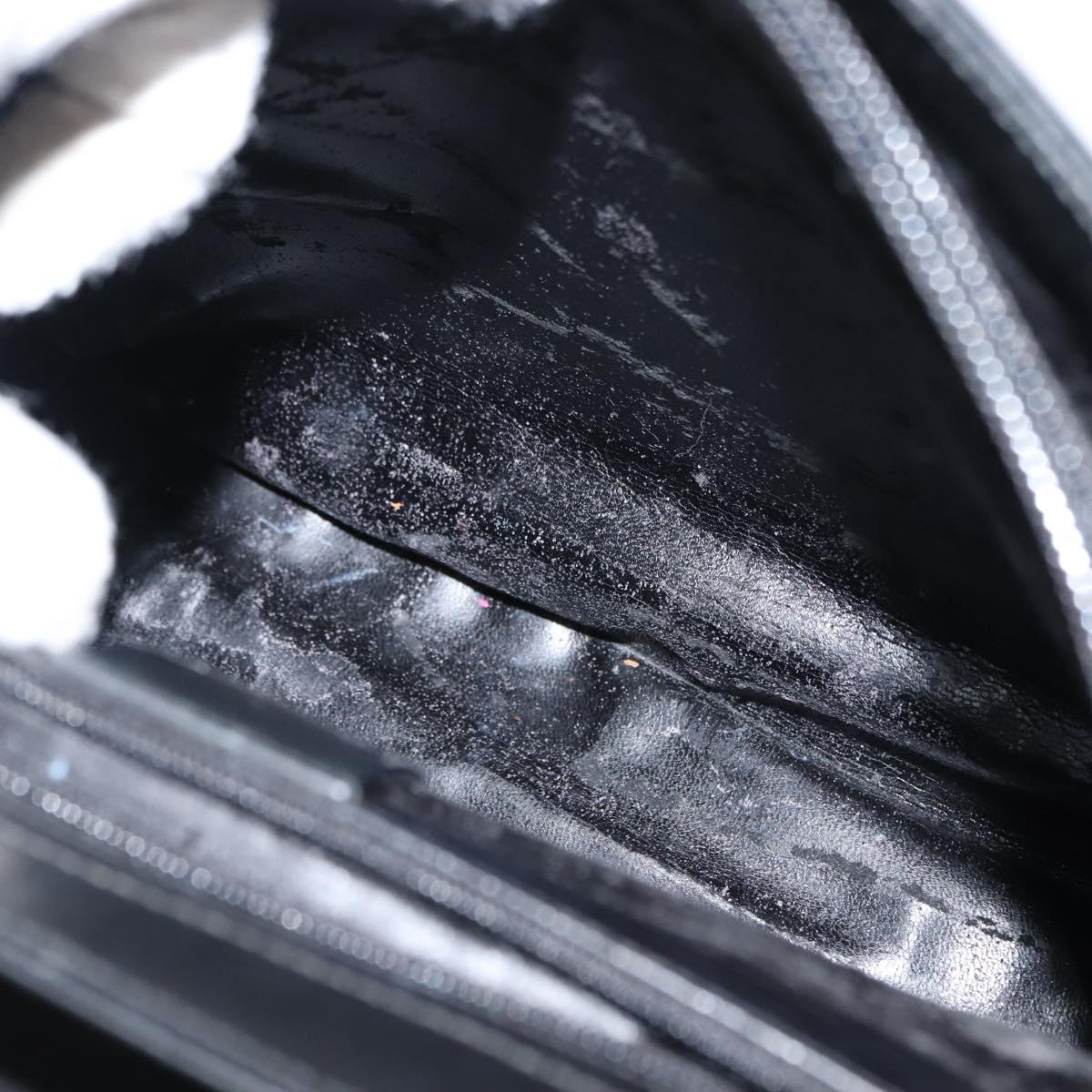 GUCCI Shoulder Bag Leather Black Silver Auth 148273