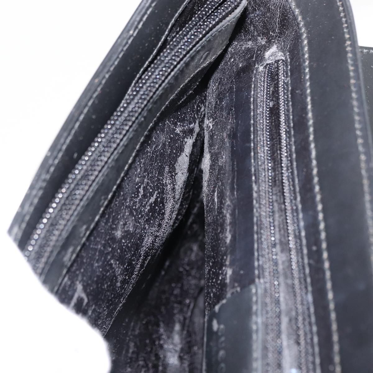 GUCCI Shoulder Bag Leather Black Silver Auth 148273