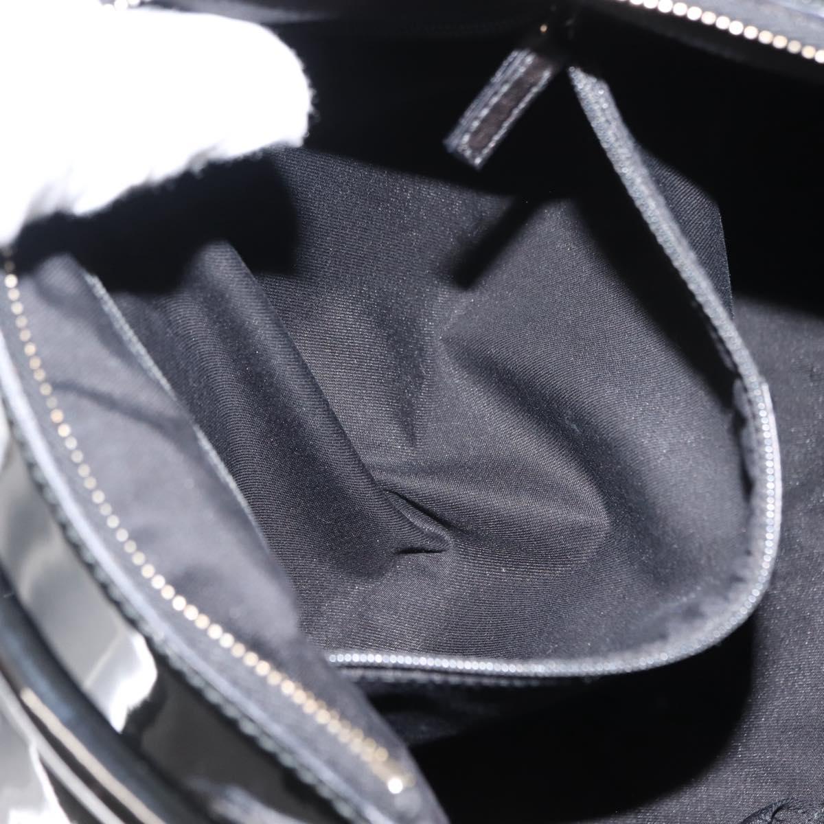 GUCCI Abbey Shoulder Bag Enamel Black Gold 189833 Auth 148274