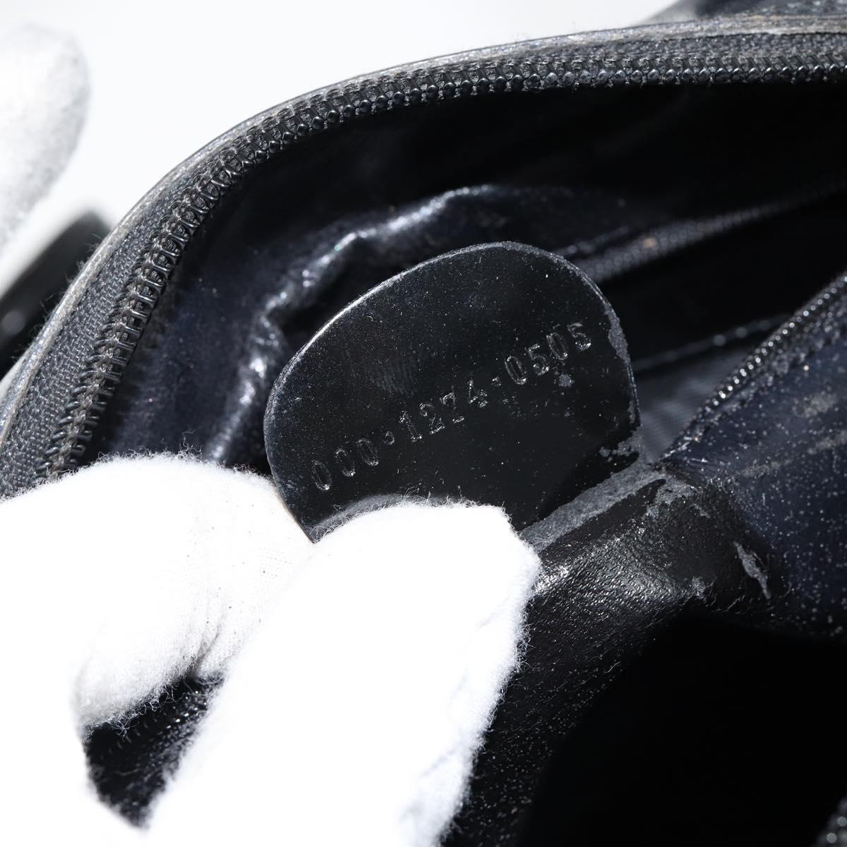 GUCCI Hand Bag Enamel 2way Black Silver 000 1274 0505 Auth 148275