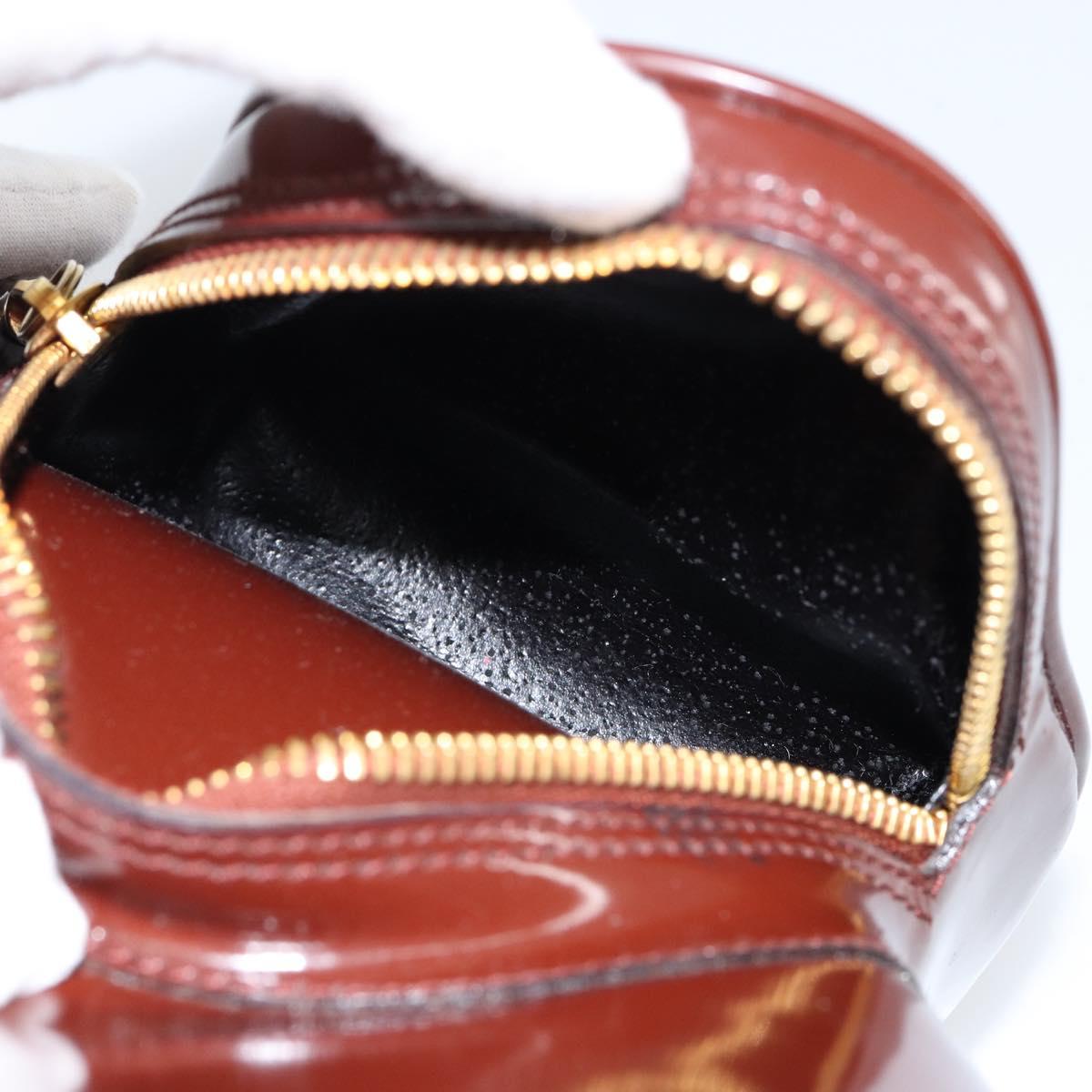 GUCCI Bamboo Body Bag Patent leather Brown Gold 003 3444 0127 Auth 148277