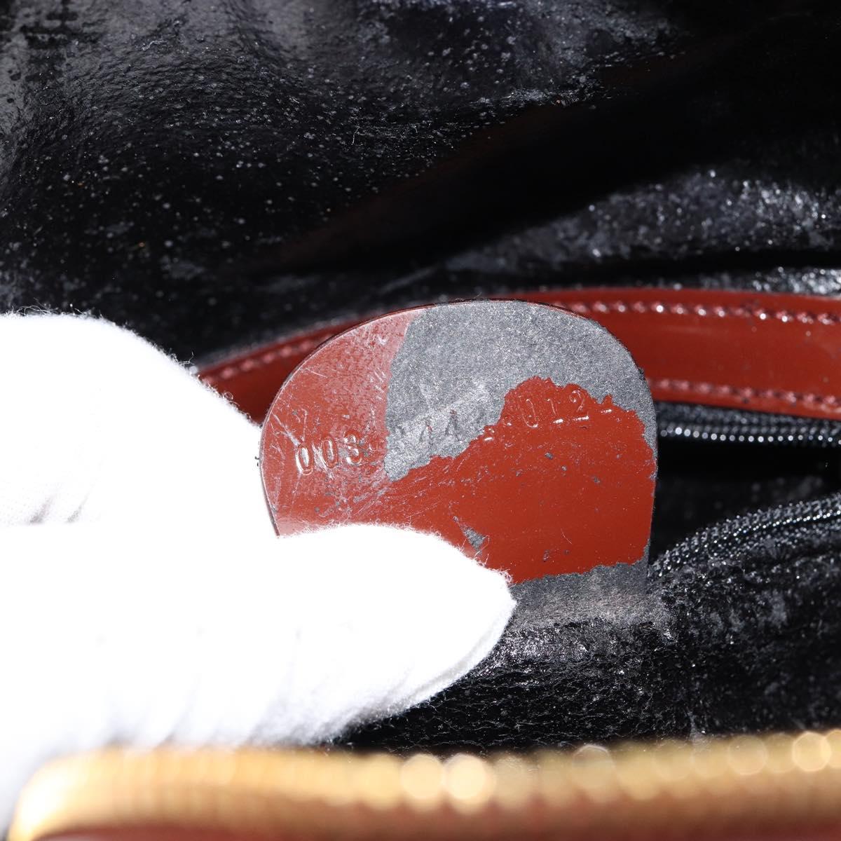 GUCCI Bamboo Body Bag Patent leather Brown Gold 003 3444 0127 Auth 148277