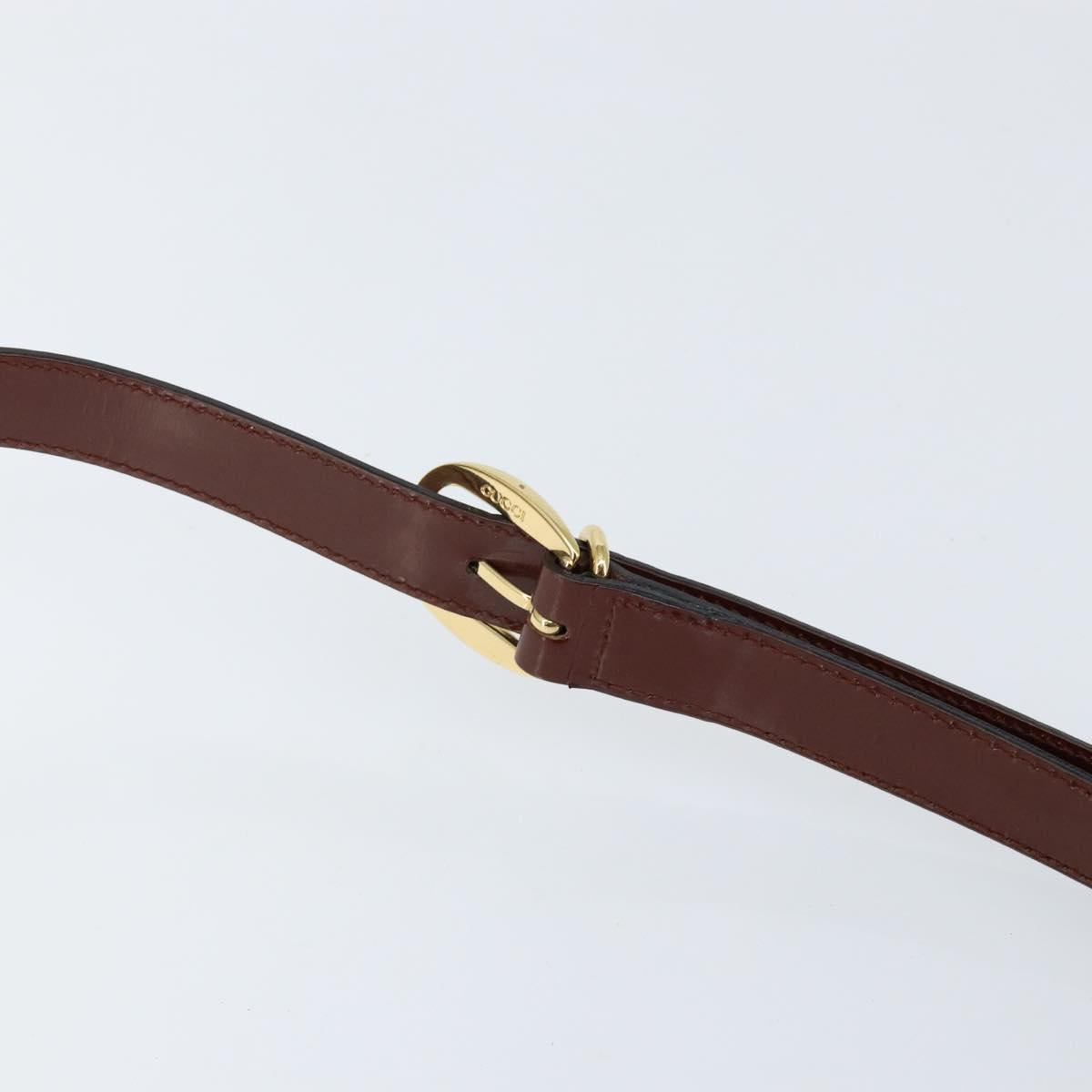 GUCCI Bamboo Body Bag Patent leather Brown Gold 003 3444 0127 Auth 148277