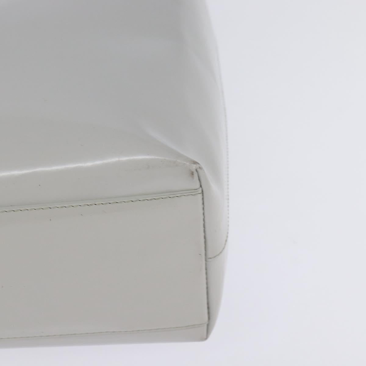 PRADA Hand Bag Enamel Gray Auth 148279