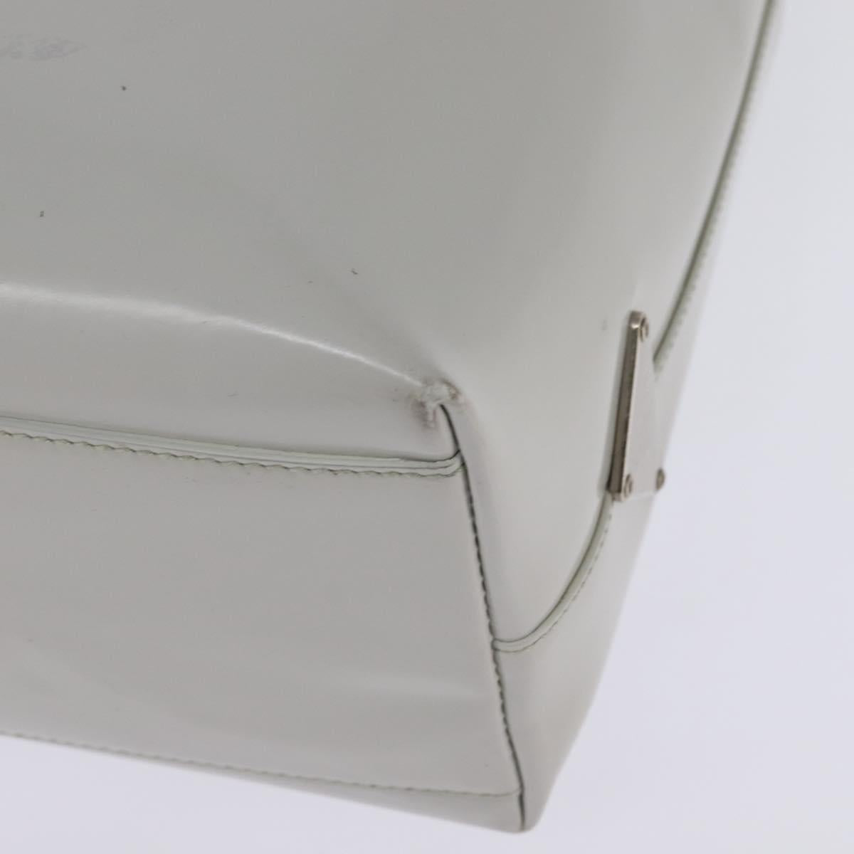 PRADA Hand Bag Enamel Gray Auth 148279