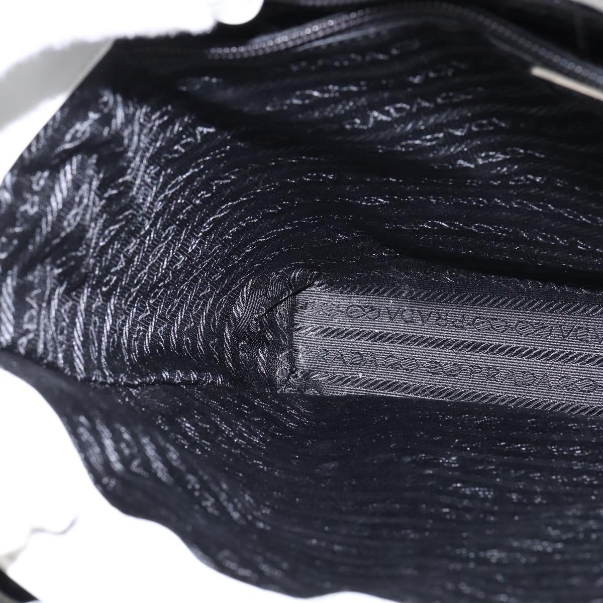 PRADA Hand Bag Enamel Gray Auth 148279