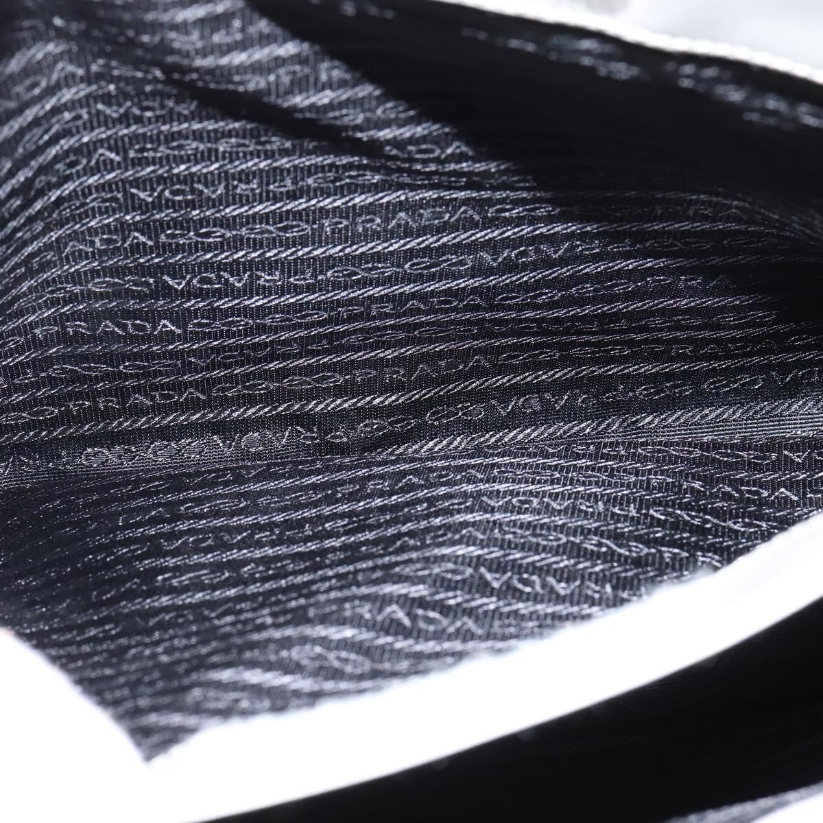 PRADA Hand Bag Enamel Gray Auth 148279