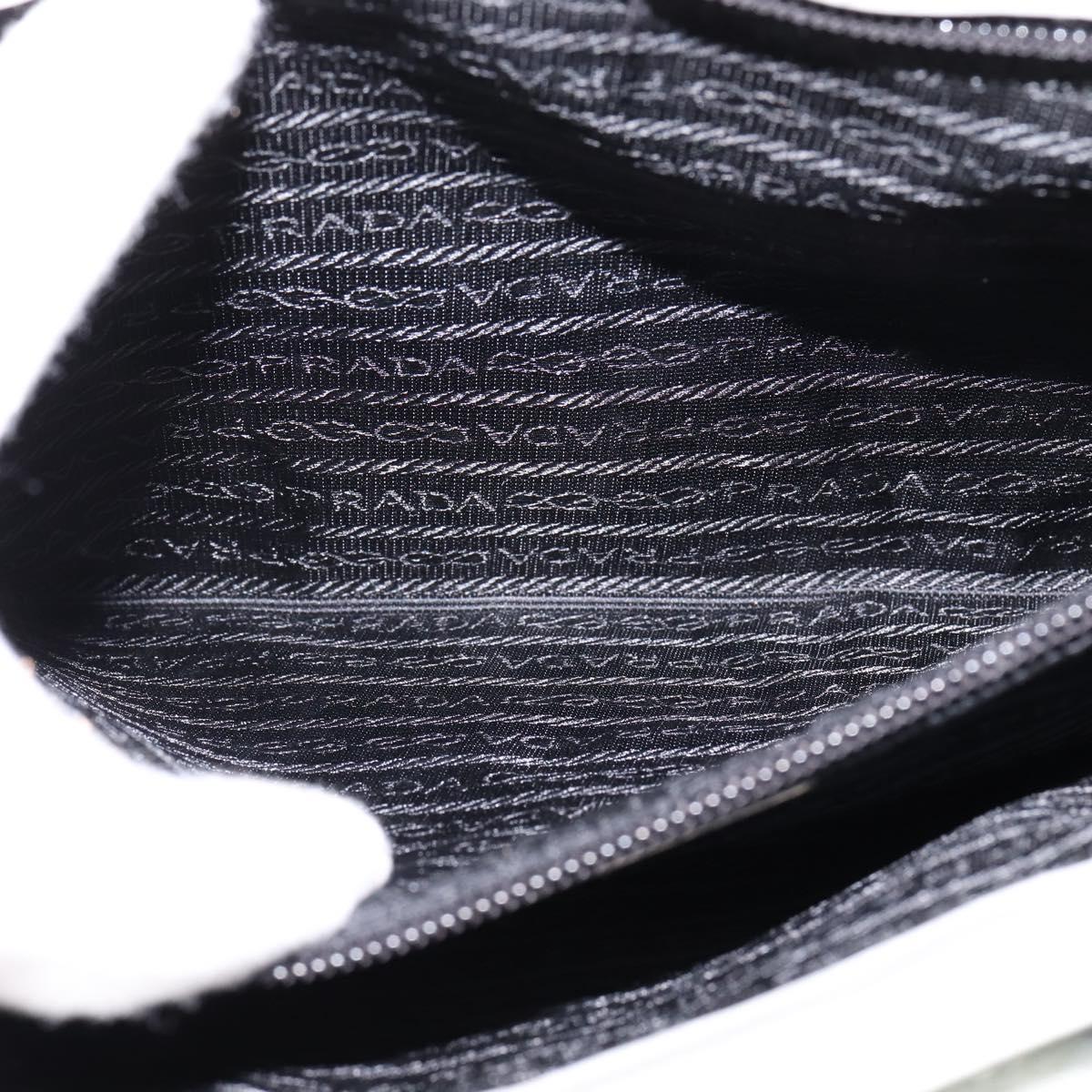 PRADA Hand Bag Enamel Gray Auth 148279