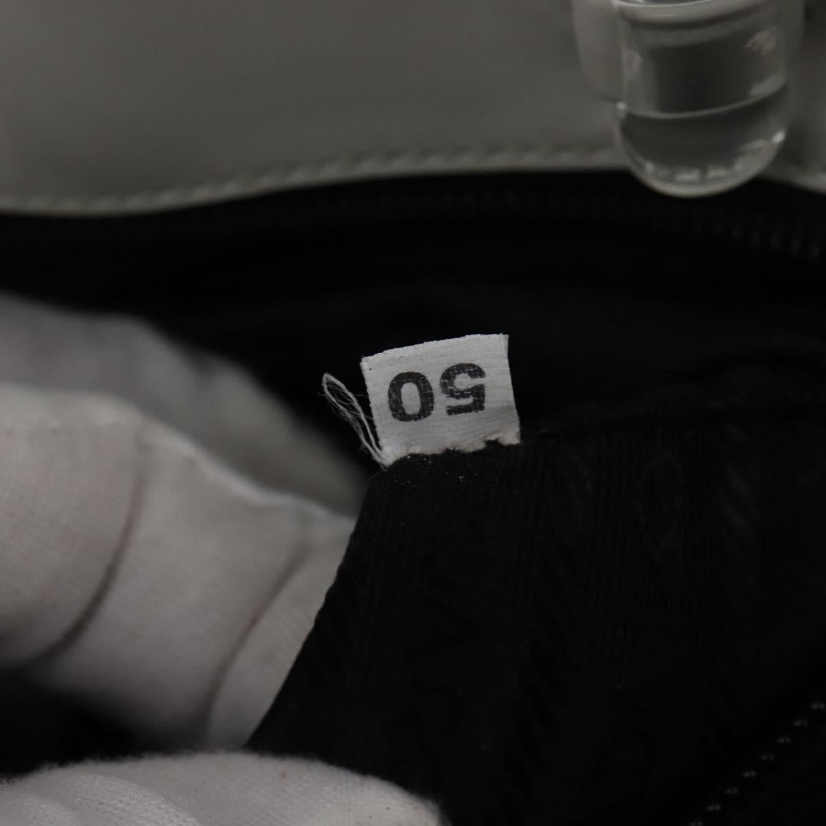 PRADA Hand Bag Enamel Gray Auth 148279