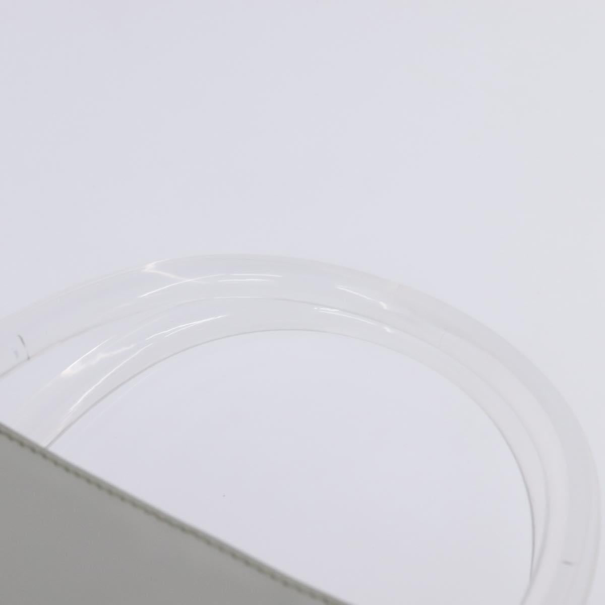 PRADA Hand Bag Enamel Gray Auth 148279